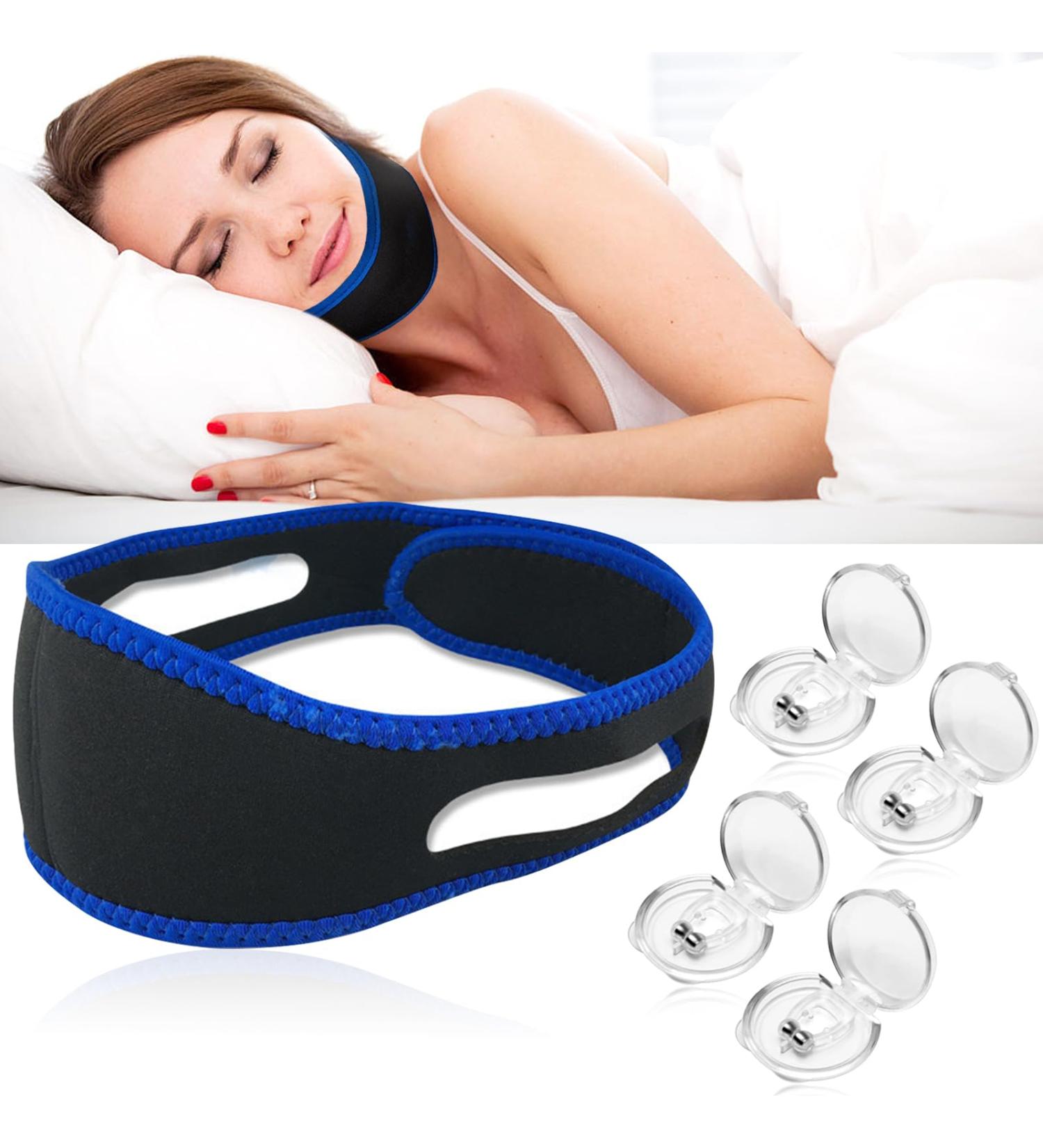 Anti-Snoring Chin Strap & Snoring Stopper Set - Effective Solutions to Reduce Snoring Noises - Buy Online on GoSupps.com