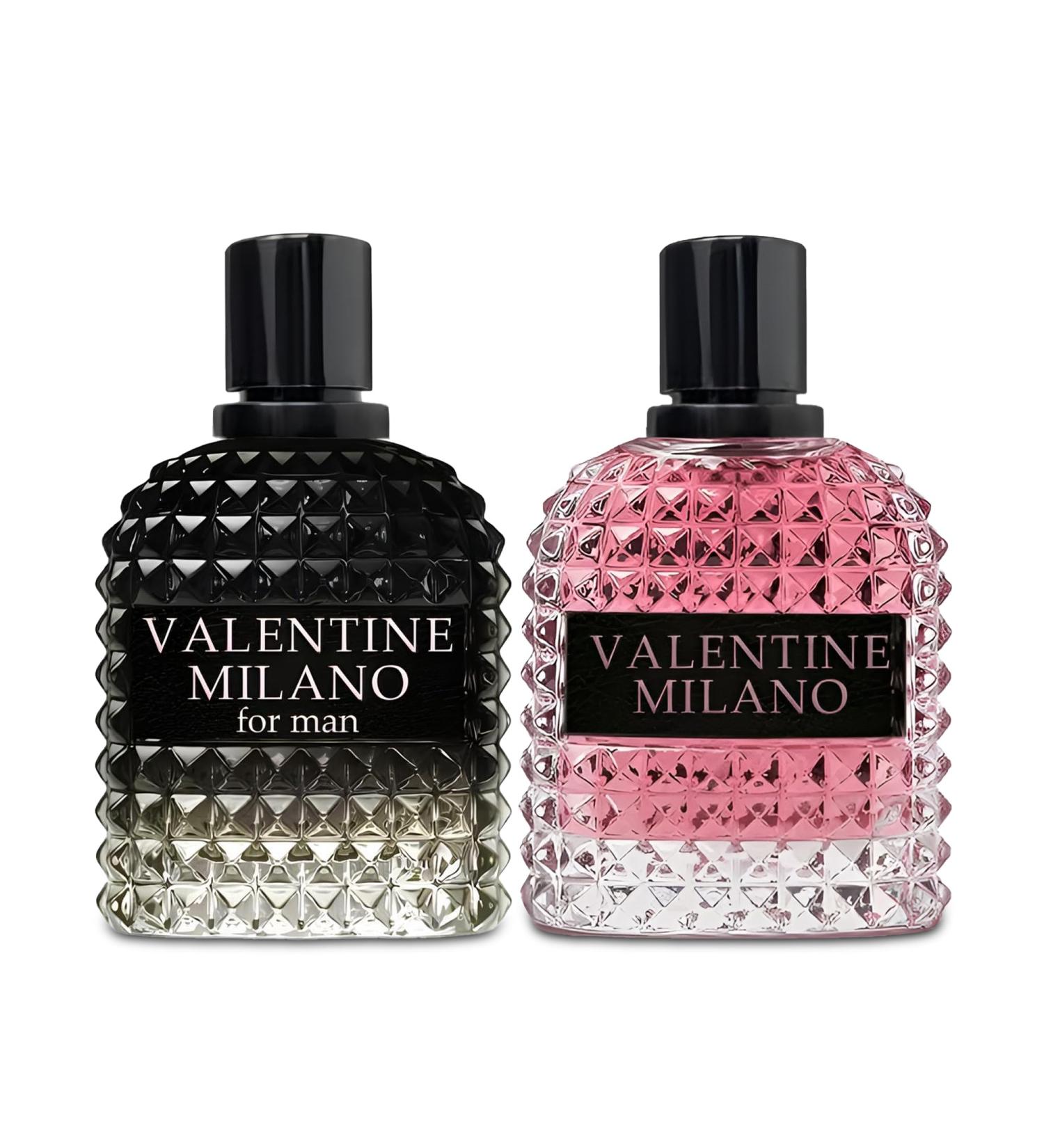 Valentine Milano Couple Set Perfume for Women/Men Eau De Parfum - Amber Floral Jasmine Bourbon Vanilla & Woods Oriental-Floral Women/Men Cologne with a Modern Twist Elegant 100ml Bottle for Best Gift - Buy Online on GoSupps.com