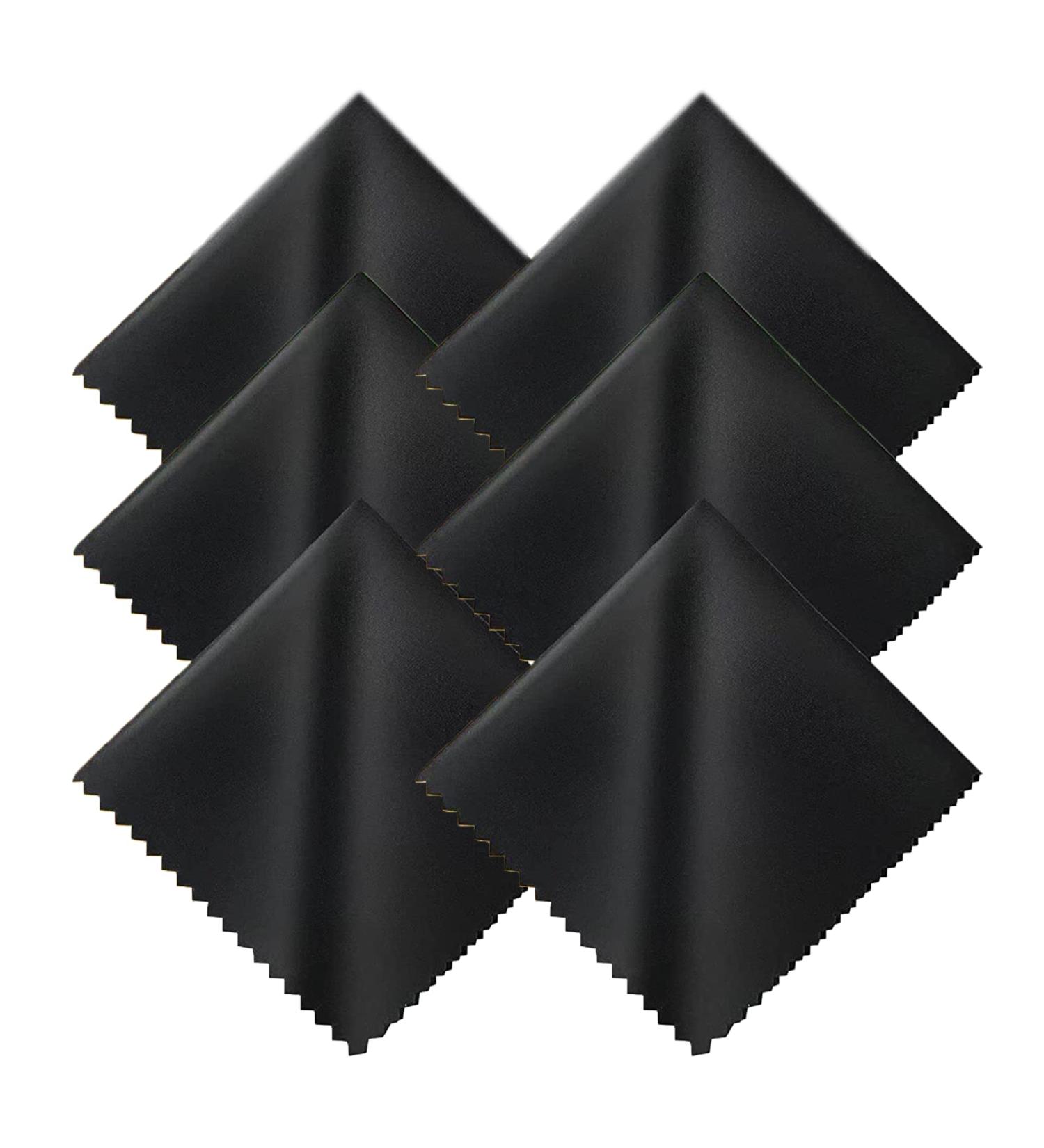 Laeeyin Microfiber Glasses Cleaning Cloth - 6-Pack Screen Cleaner Towels for Glasses Tablets & Screens (15x18 cm Black) | International Shipping - Buy Online on GoSupps.com