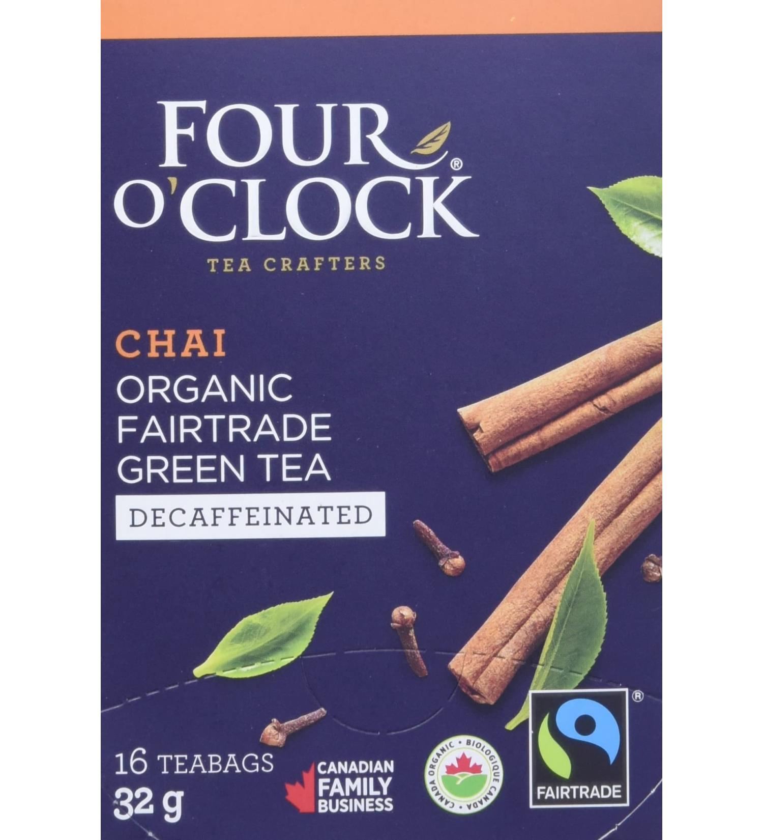 FourOClockTea Green Chai Decaffeinated 6 Count - Buy Online on GoSupps.com