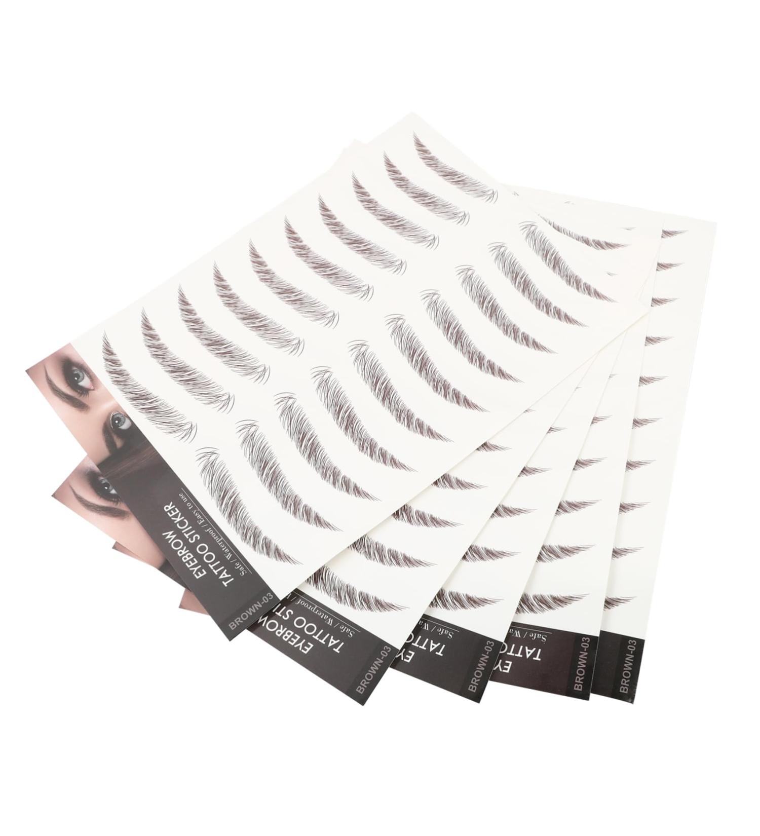POPETPOP 5 Sheets Eyebrow 3d Sticker Stickers 3d Eyebrow Sticker Artificial Eyebrow Tattoos Water Proof Tool - Buy Online on GoSupps.com