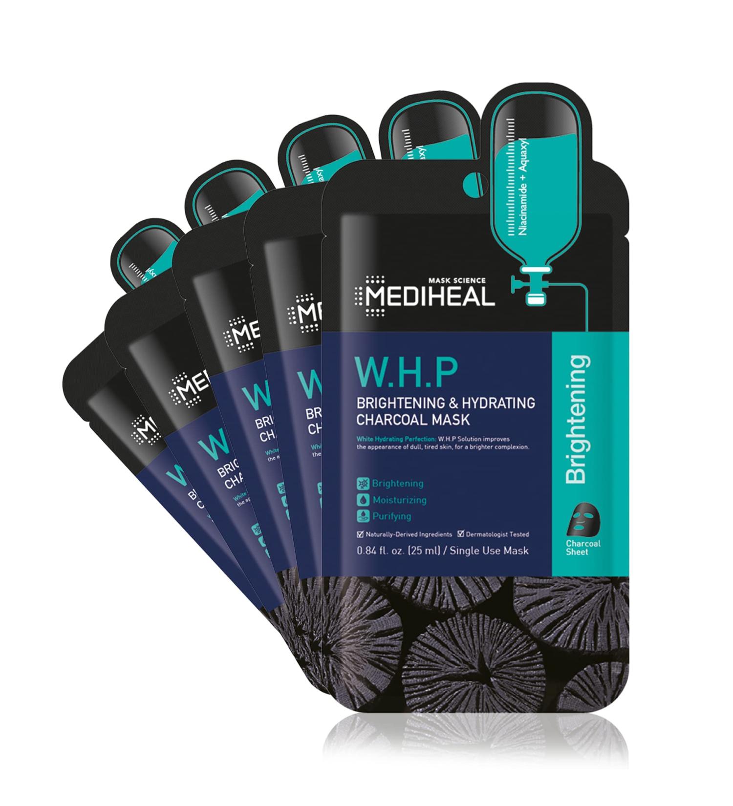 Mediheal W.H.P Charcoal Mask - 5 Sheets, Brightening & Hydrating (0.84 fl oz each) - Buy Online on GoSupps.com