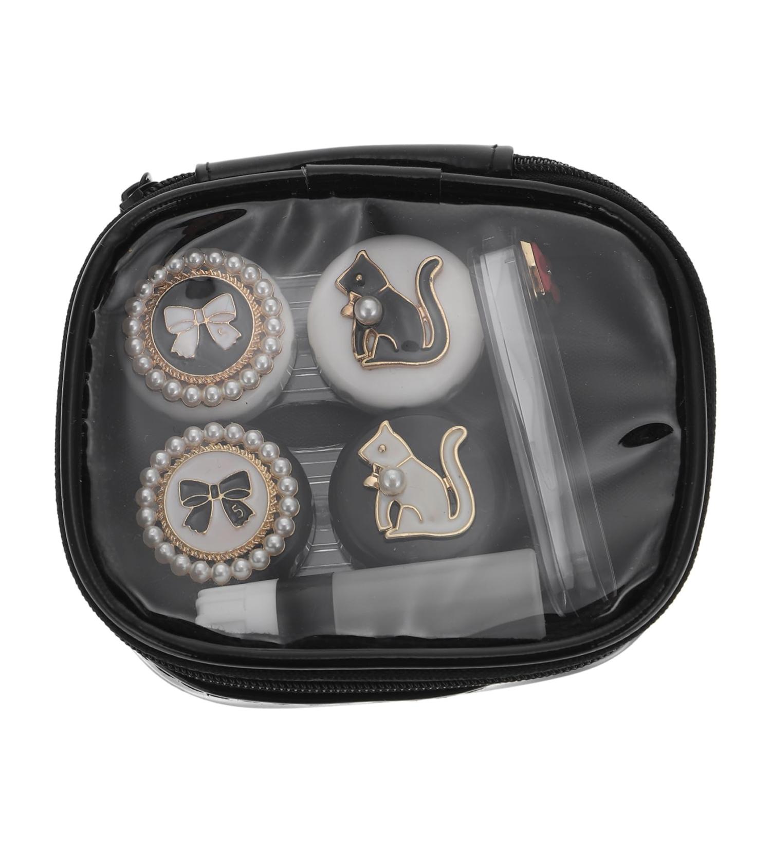 Solustre Travel Contact Lens Container Set - Glasses Storage Organizer & Lens Remover (2 11x9cm) - Stylish & Protective Eye Care Solution - Buy Online on GoSupps.com