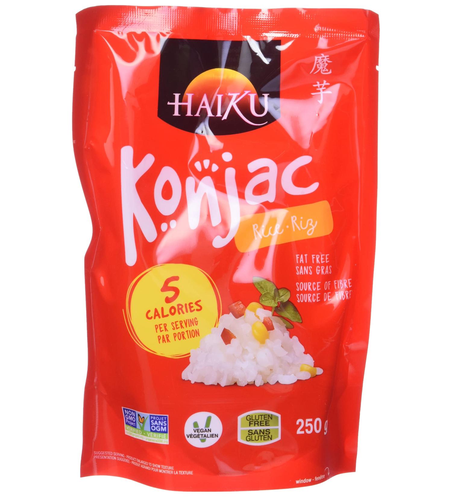 Konjac Rice Haiku Vegan Healthy Alternative Low Calorie Gluten Free High Fiber 250 g (Pack of 6) - Buy Online on GoSupps.com