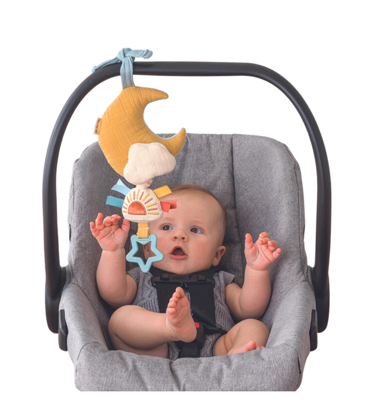 Itzy Ritzy Musical Pull-Down Bitzy Notes Toy | Attaches to Car Seat or Stroller | Soothing Melody | Moon Design - Buy Online on GoSupps.com
