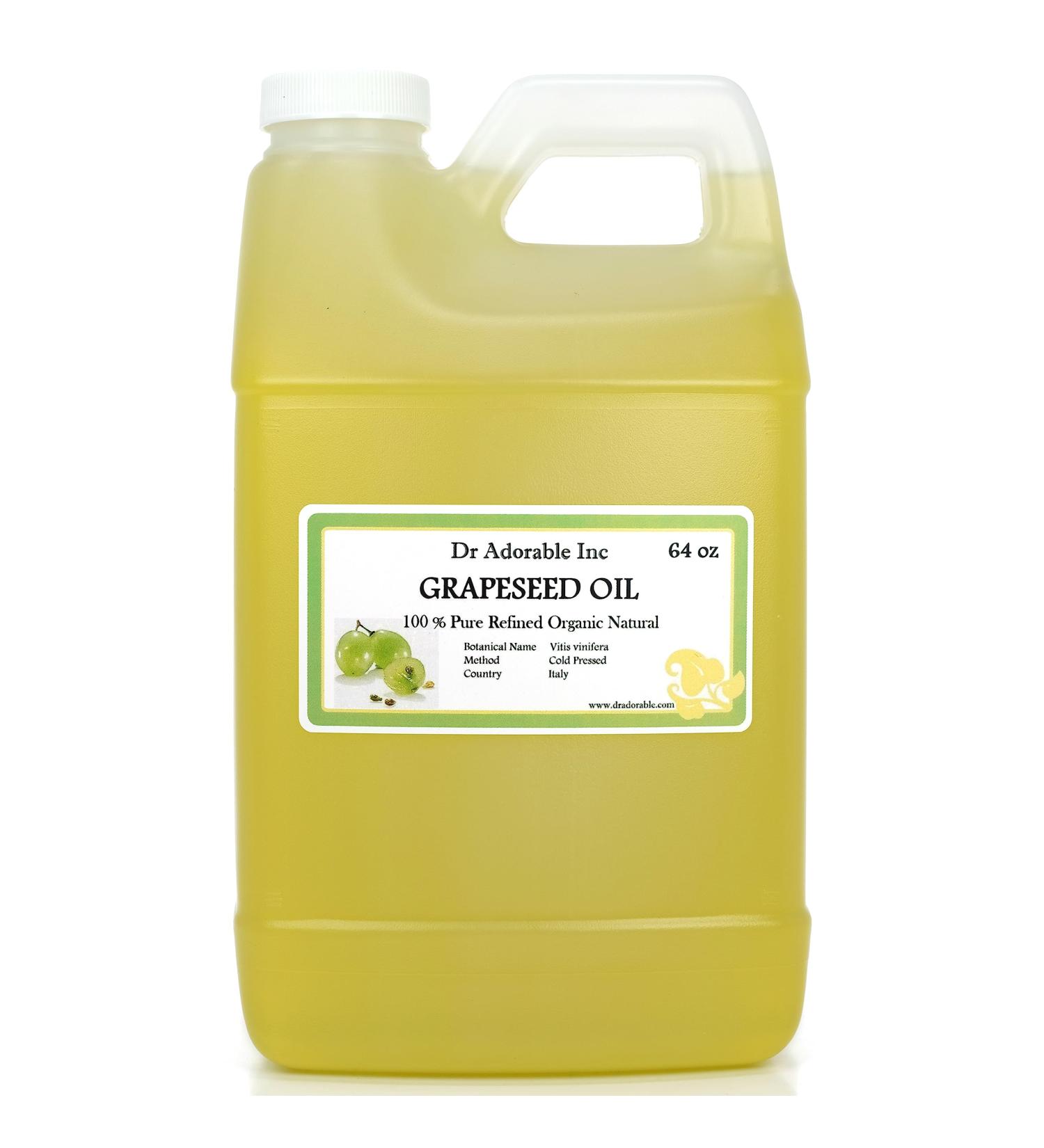 Dr Adorable - 64 oz - Grapeseed Oil - 100% Pure Natural Organic Cold Pressed - Buy Online on GoSupps.com