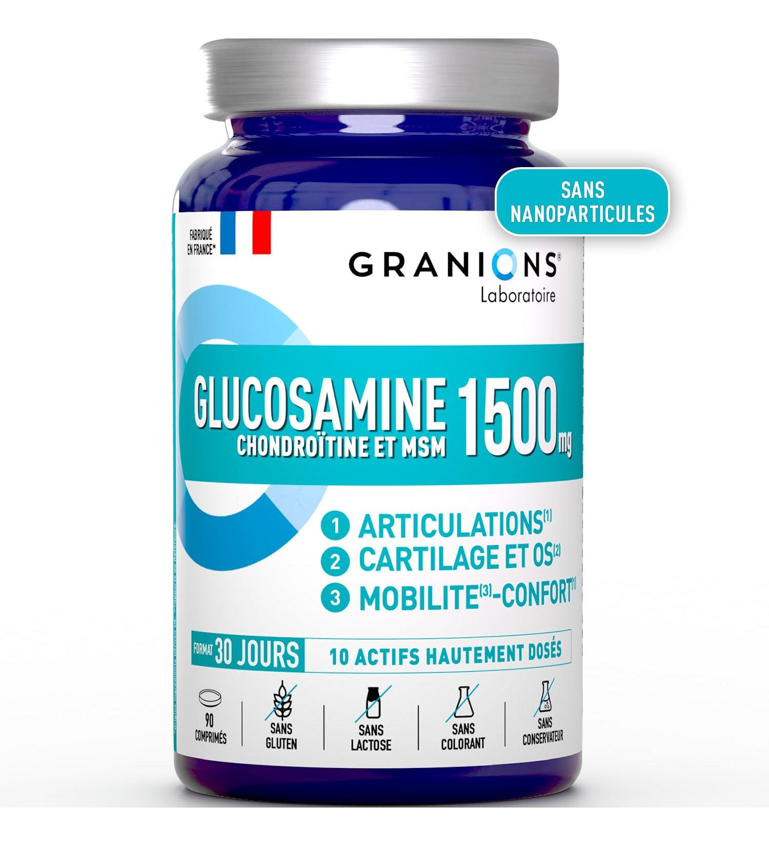Glucosamine Chondroitin and MSM 1500mg - Glucosamine Joint Complex - Made in France - Muscle and Joint Support - Against Joint Pain - 90 Tablets - Buy Online on GoSupps.com