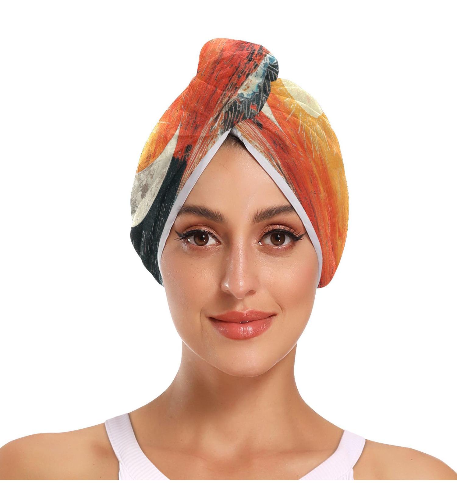Sun Moon Hair Towel 2 Pack - Super Absorbent Quick Dry Hair Turbans for Women & Girls | Ideal Hair Drying Solution - Buy Online on GoSupps.com