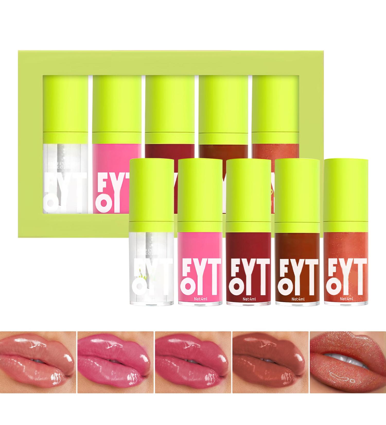 Xumann 5PCS Fat Lip Oil Set Non-Sticky Oil Lip Moisturizing Lip Oils Long Lasting for Girls Women - Buy Online on GoSupps.com