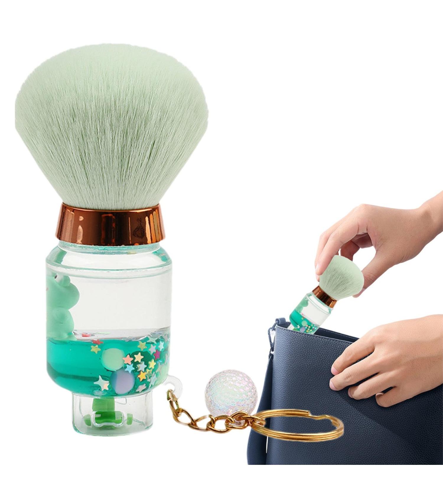 Loose Setting Powder Brush | Loose Powder Makeup Brush | Portable Face Brush for Women Cheek Makeup Brush for Blush Shadow Face Highlight Green - Buy Online on GoSupps.com