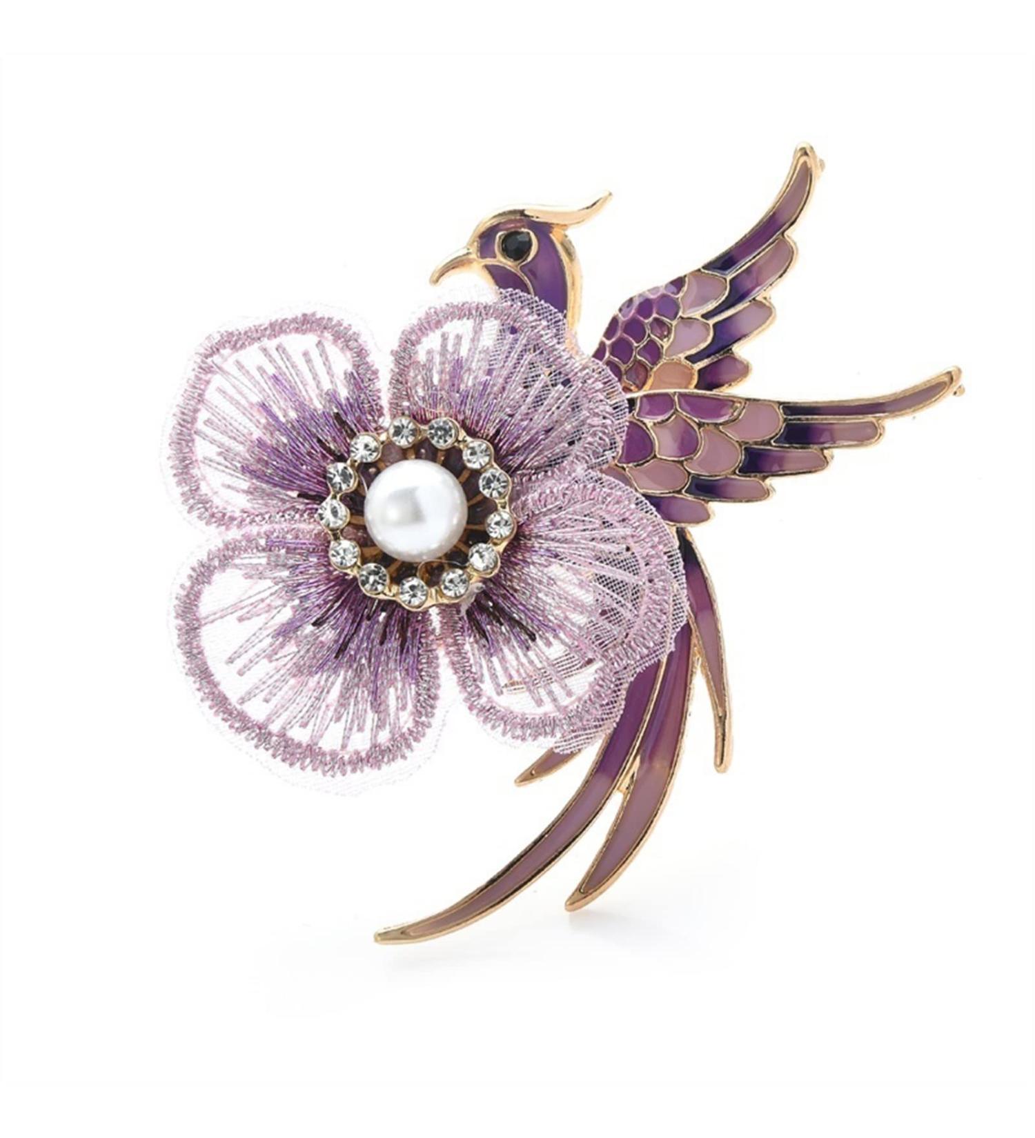 Pin Jewelry Gifts for Women Ladies Fashion Accessories Enamel Bird Lace Flower Brooch Ladies Party Brooch Cardigan Jacket Coat Brooch Brooches & Pins - Buy Online on GoSupps.com