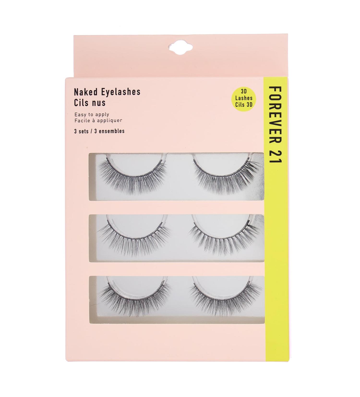 Forever 21 Eyelashes 3-Pack | Voluminous 3D Faux Lashes Set | Easy Apply Women's False Eyelashes - F21 Beauty - Buy Online on GoSupps.com