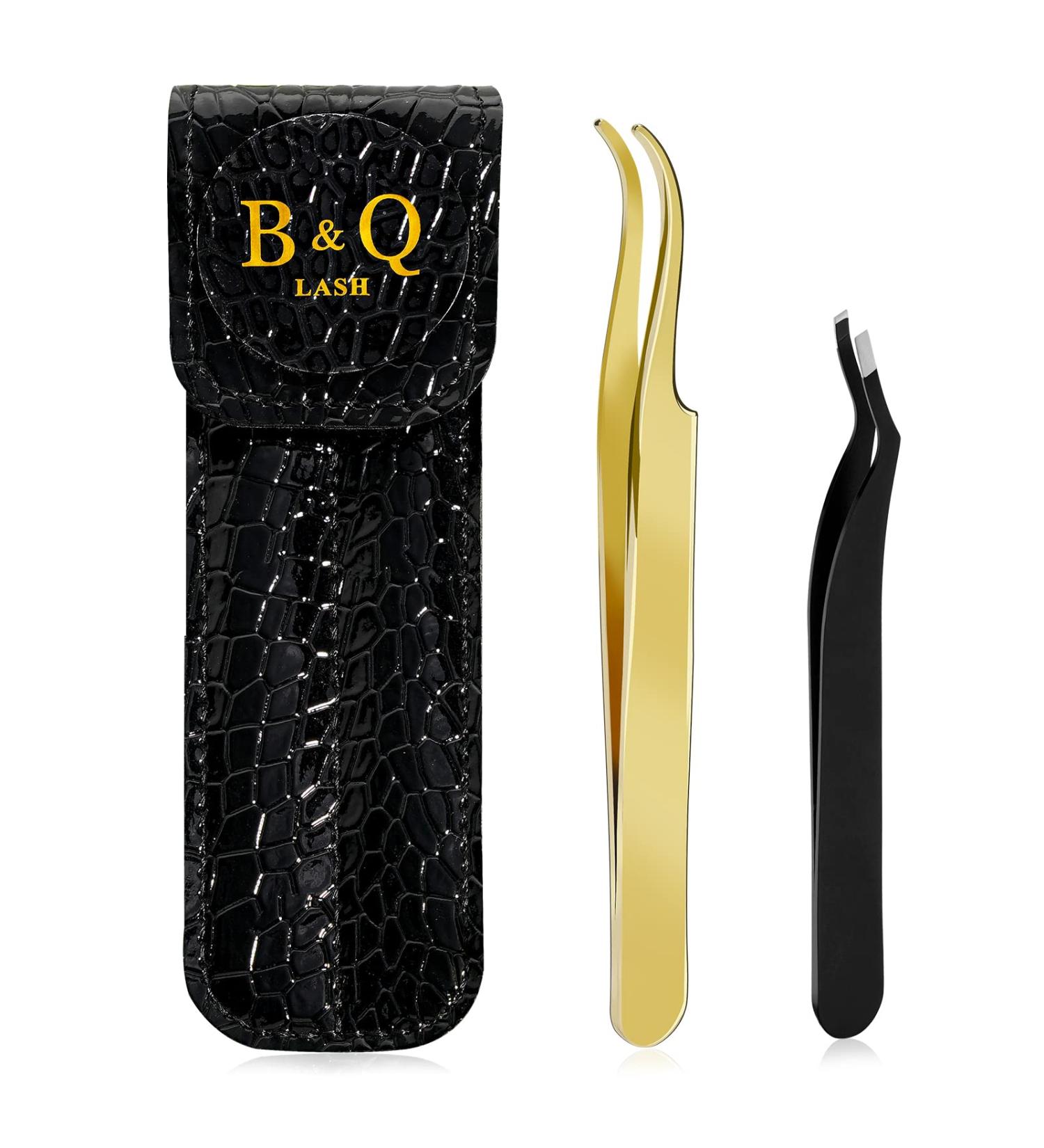 Eyelash Applicator - Rust-Free Eyelash Tweezers for Easy Application | Golden Eyelash Pliers with Brush - 1 PC for Artificial Eyelashes - Buy Online on GoSupps.com