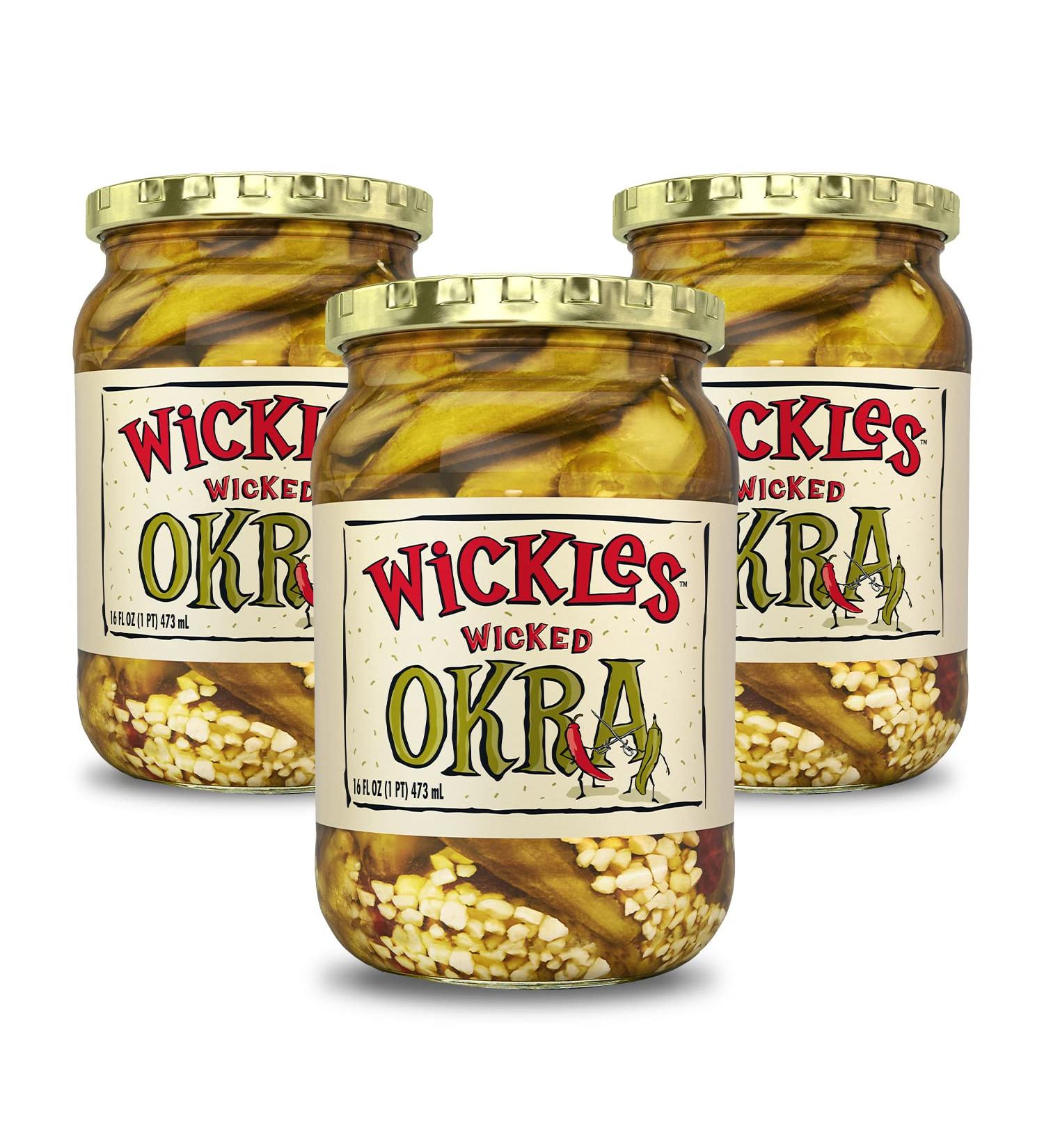 Wickles Pickles Wicked Okra (3 Pack - 16oz Each) - Pickled Okra - Slightly Sweet  Definitely Spicy  Wickedly Delicious - Buy Online on GoSupps.com