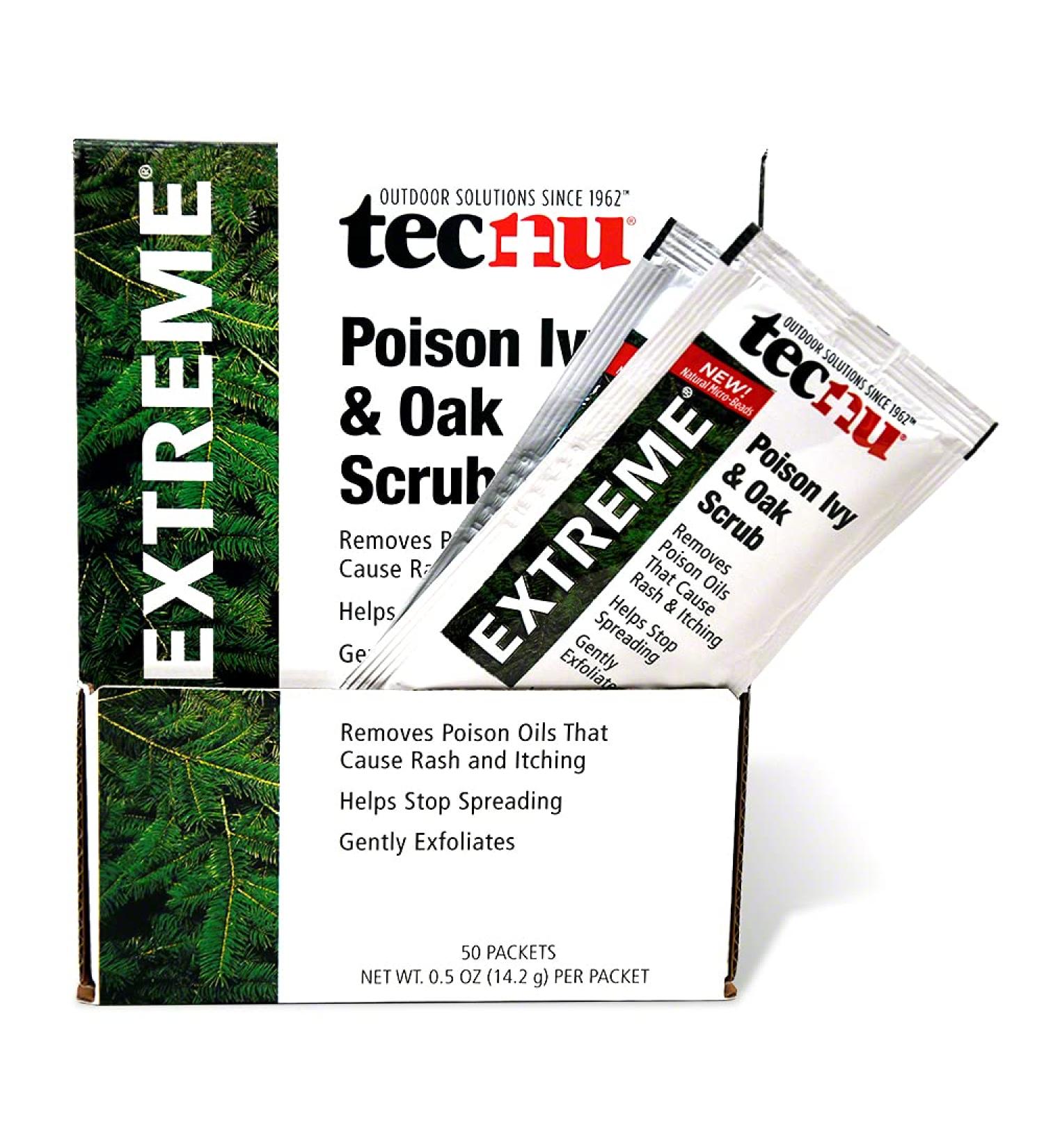 Tecnu Extreme Poison Ivy & Oak Scrub Individual Use Packets 0.5oz (50 Pack) - Fast-Acting Relief - Buy Online on GoSupps.com