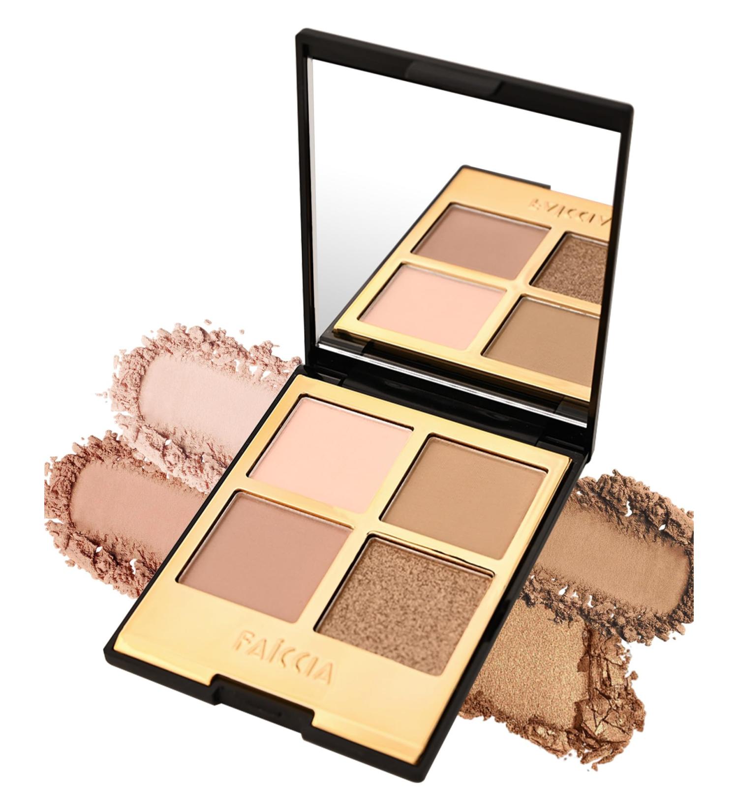  LYSdefeu Gothic Eyeshadow Palette 4 Colors Nude Rose Gold Brown Nude Natural Neutral with Mirror Velvet Texture Long Lasting Travel Size Perfect Makeup for Women -06 - Buy Online on GoSupps.com