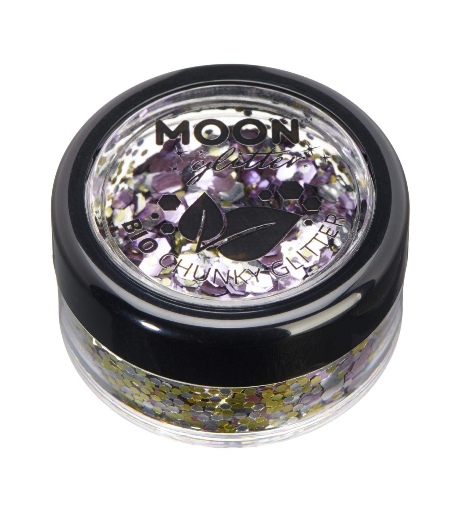 Moon Glitter Mystic Biodegradable Eco Chunky Glitter in Champagne - 3g | Eco-Friendly Festival Makeup Glitter for Face, Body, Nails, Hair & Lips - Buy Online on GoSupps.com
