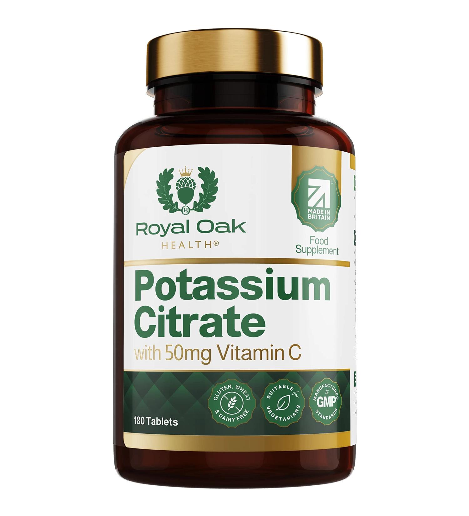 Royal Oak Health Potassium Citrate with 50mg Vitamin C - 180 Tablets - Buy Online on GoSupps.com