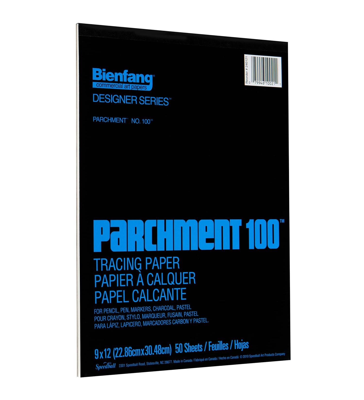 Bienfang Parchment Tracing Paper Pad  9 x 12  50 Sheets  24lb (40gsm) for Pencils  Pen  Marker  Charcoal  Pastel  Trace  Preliminary Drawing and Overlay - Buy Online on GoSupps.com