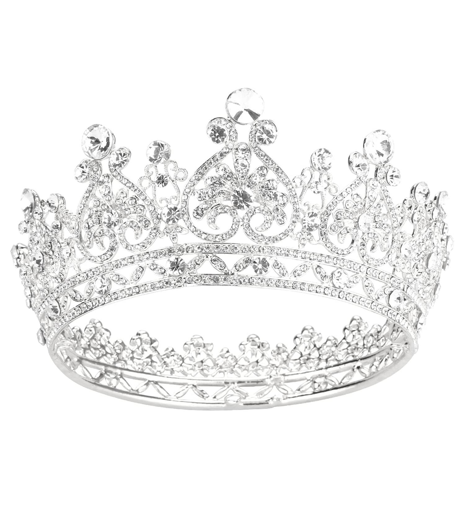 Makone Crystal Queen Crown for Women - Wedding, Prom, Bridal Party, Halloween Costume - Buy Online on GoSupps.com