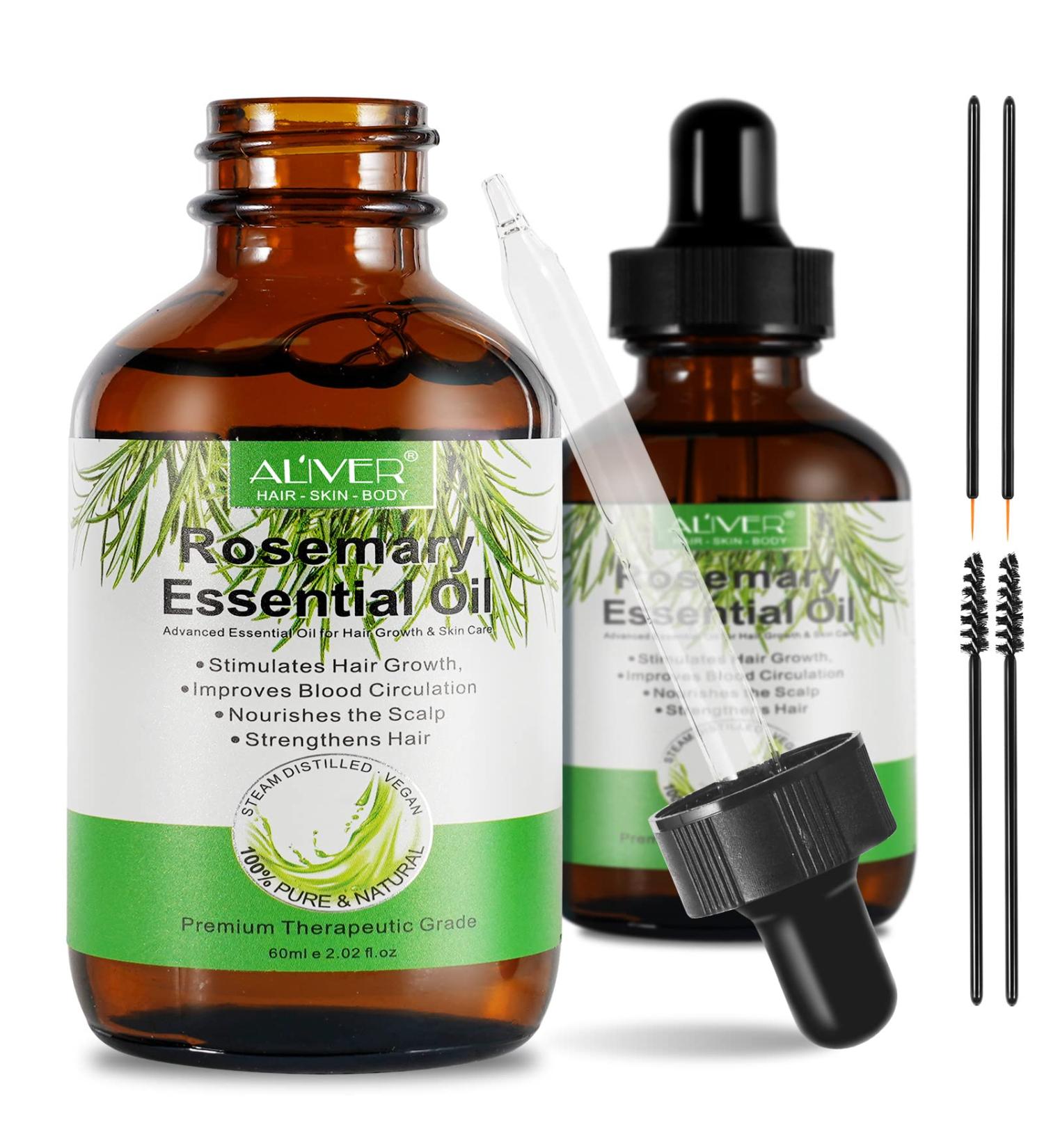 Rosemary Oil 2 Packs - Hair Growth, Skin & Nail Care, Scalp Nourishment, Improved Circulation - 2.02 Fl Oz (Pack of 2) - Buy Online on GoSupps.com