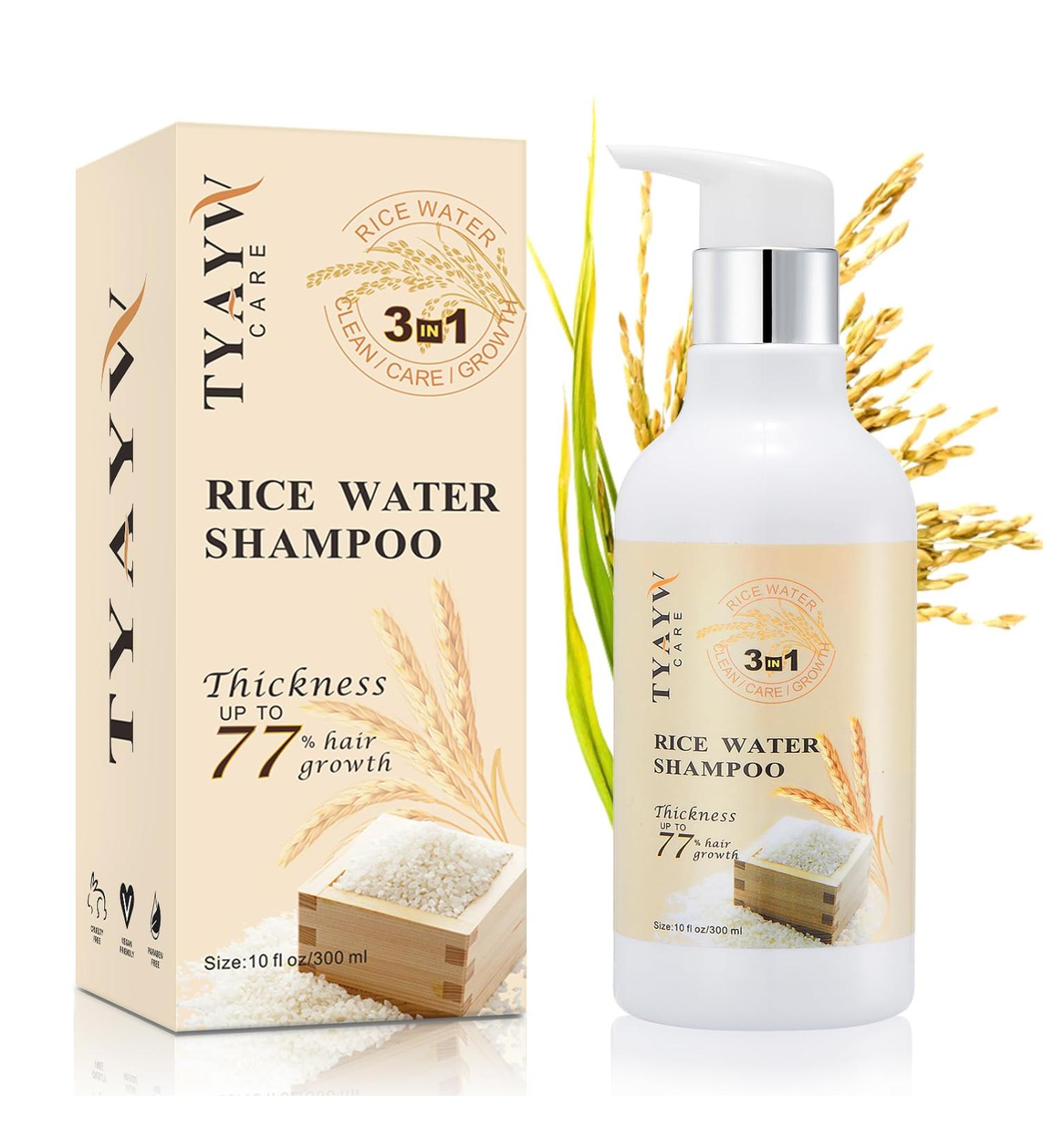 Rice Water Shampoo for Hair Growth & Thinning - Biotin & Rosemary Infused | Thickening Formula for Men & Women | Organic & Color Safe - Buy Online on GoSupps.com
