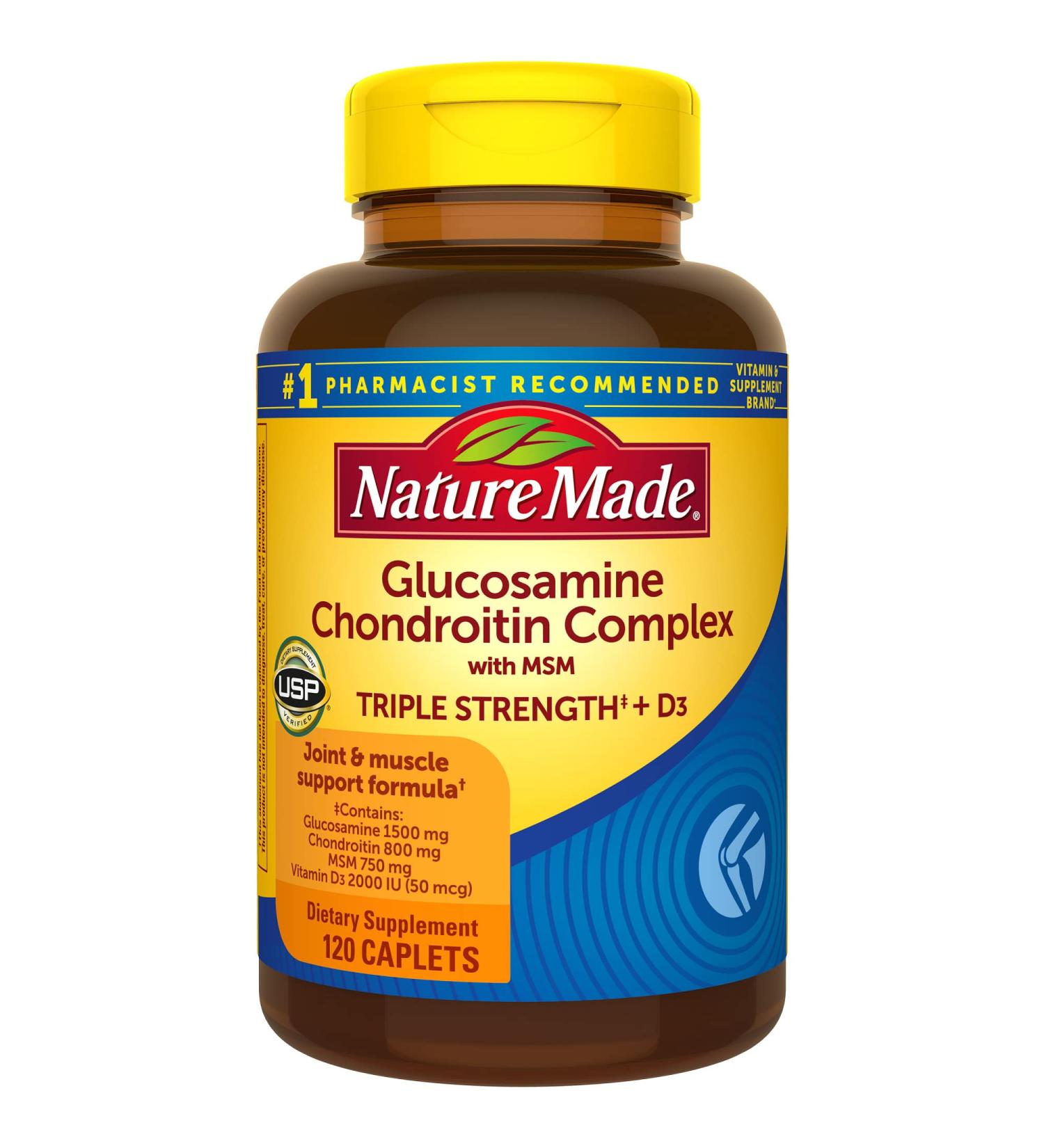 Nature Made Glucosamine Chondroitin Complex with MSM - 120 Caplets (60 Day Supply) - Buy Online on GoSupps.com