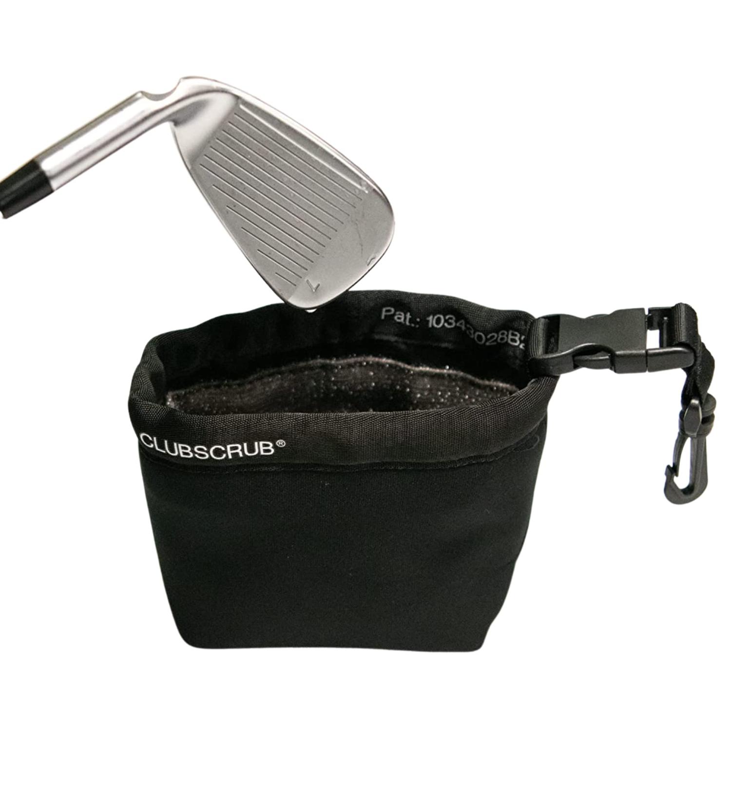 Club Scrub Golf Club and Golf Ball Cleaning Bag with Waterproof Clean Face Technology Liner - Neoprene Exterior, Detachable Clip - Machine Washable - Black - Buy Online on GoSupps.com