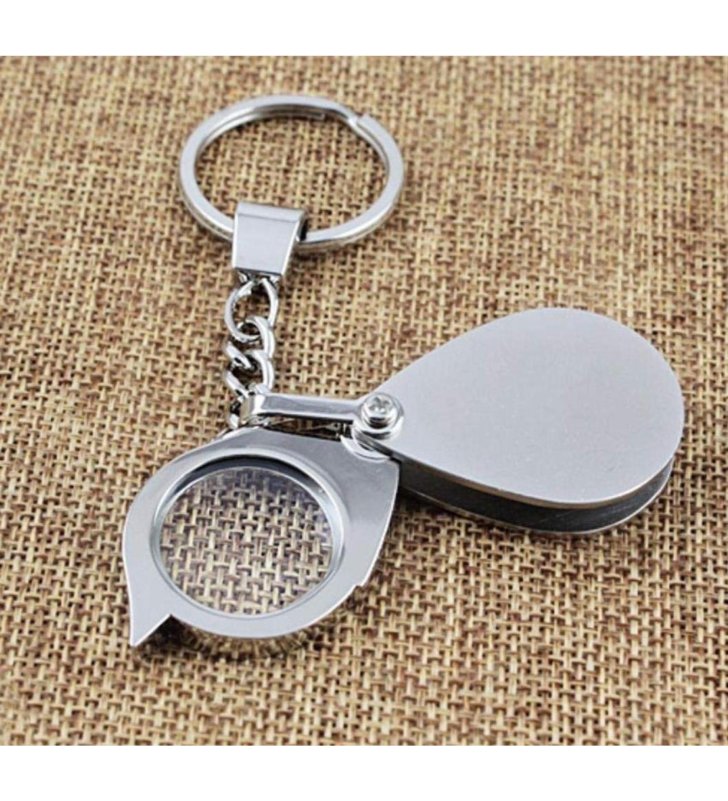 Portable Magnifying Glass 30mm All-Metal Silver Folding Mini-Key Pocket Pocket Magnifier - Buy Online on GoSupps.com