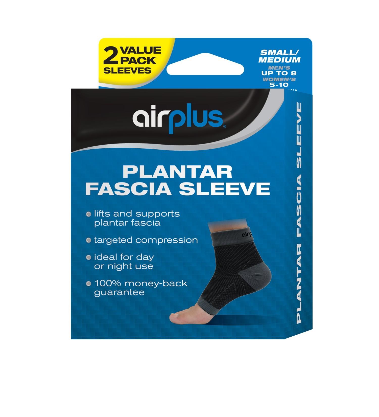 Airplus Plantar Fascia Sleeve Men's Women's Small Medium 2 Sleeves (Pack of 2)