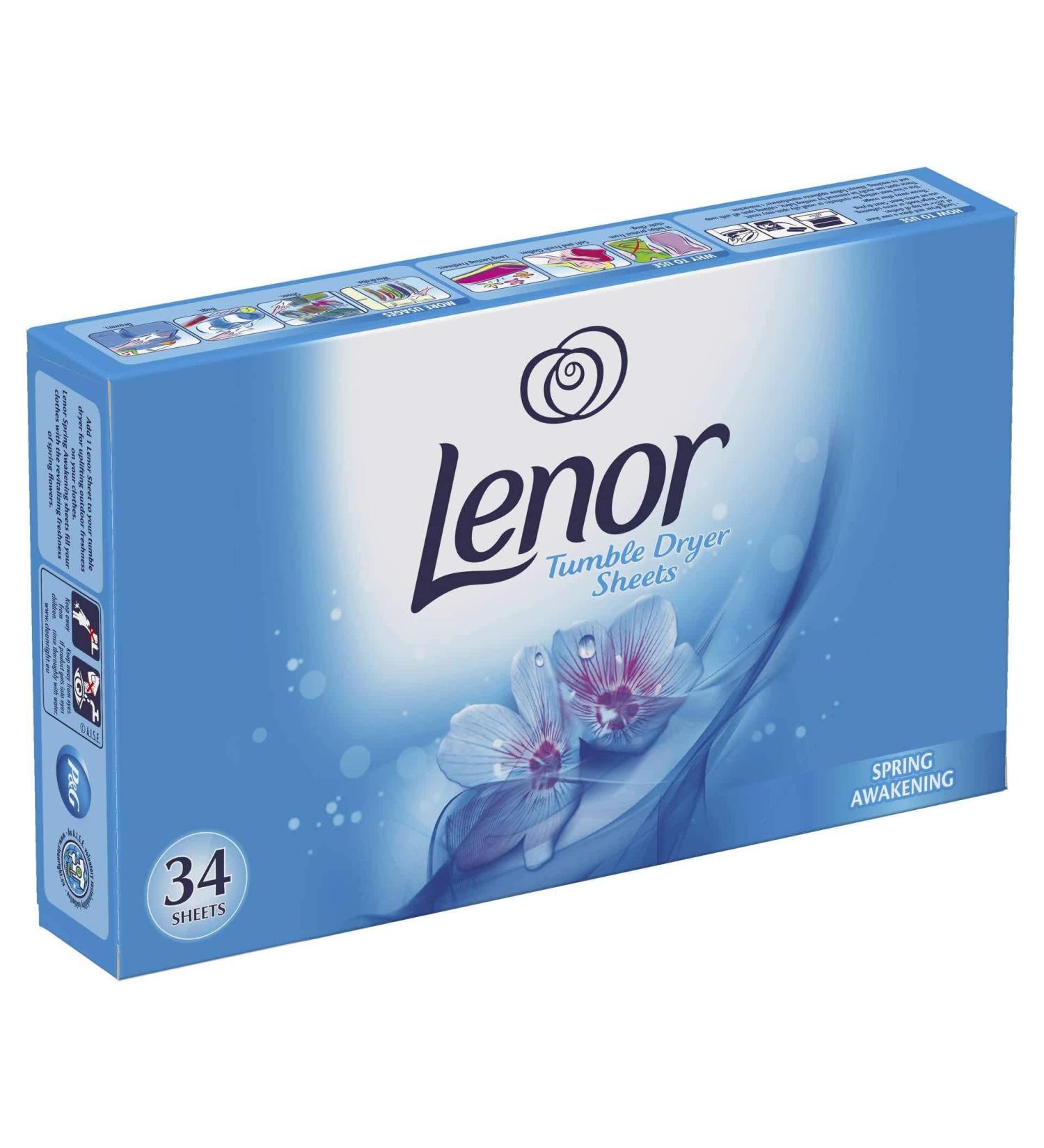 Lenor Spring Awakening Fabric Tumble Dryer Sheets - 34 Sheets - Buy Online on GoSupps.com