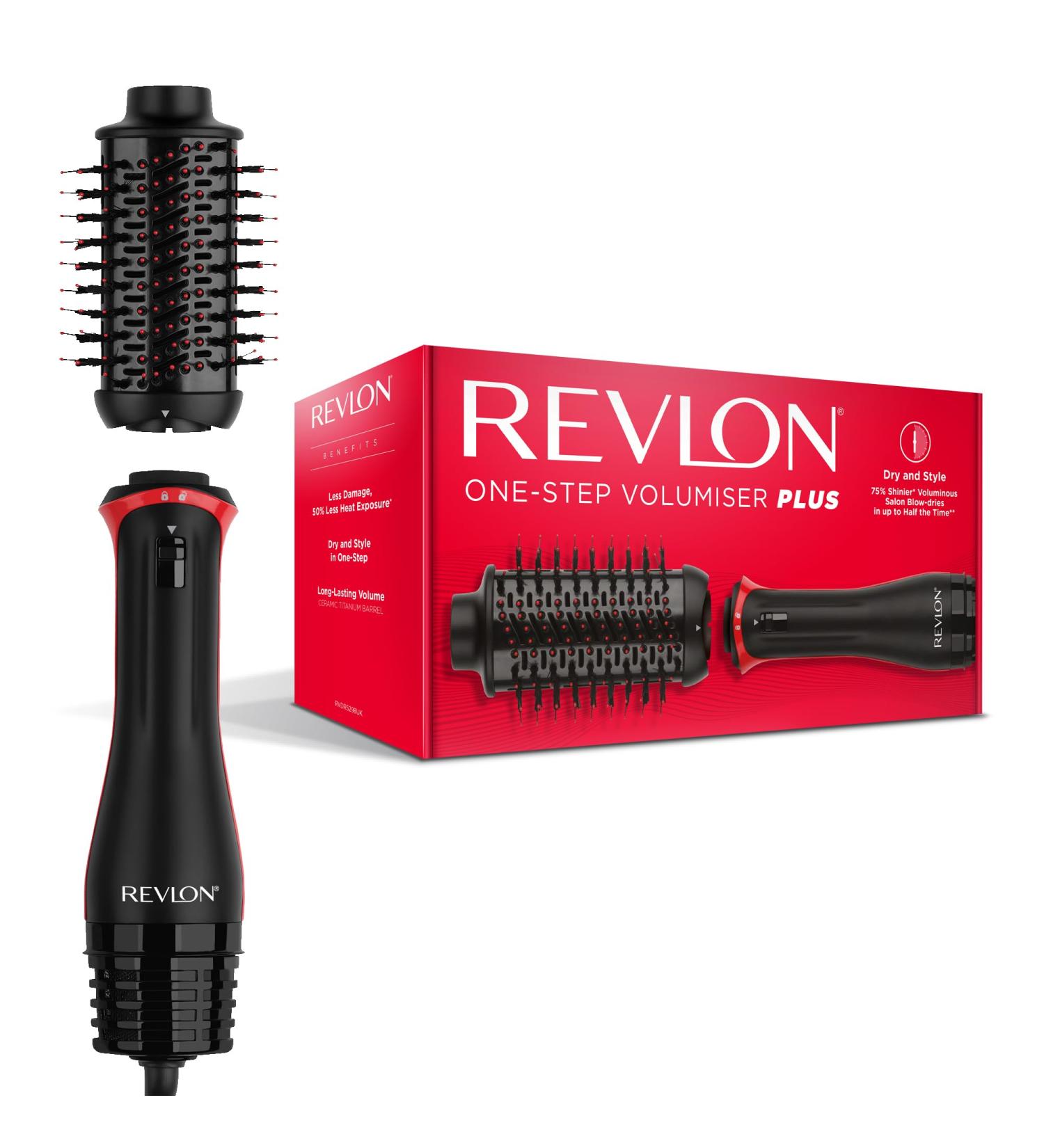 Revlon One-Step Volumizer Plus RVDR5298UK - Ceramic Titanium Barrel Styling Bristles with Charcoal Pins - Ionic Technology for Voluminous Hair - Buy Online on GoSupps.com