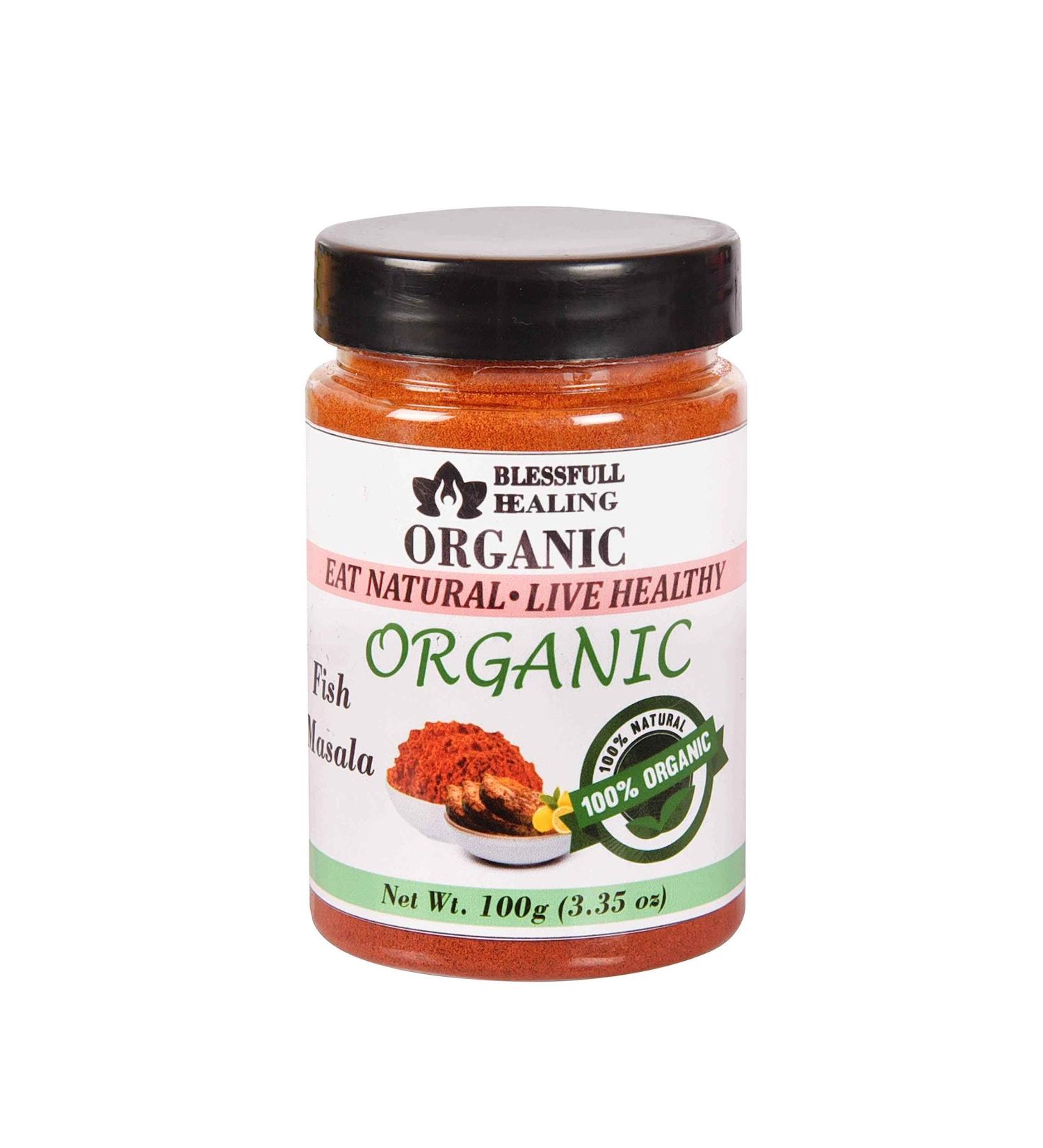 Blessfull Healing Organic Fish Masala 100 Gram Airtight Container (Packing May Vary) 100 Gram 3.35 oz - Buy Online on GoSupps.com