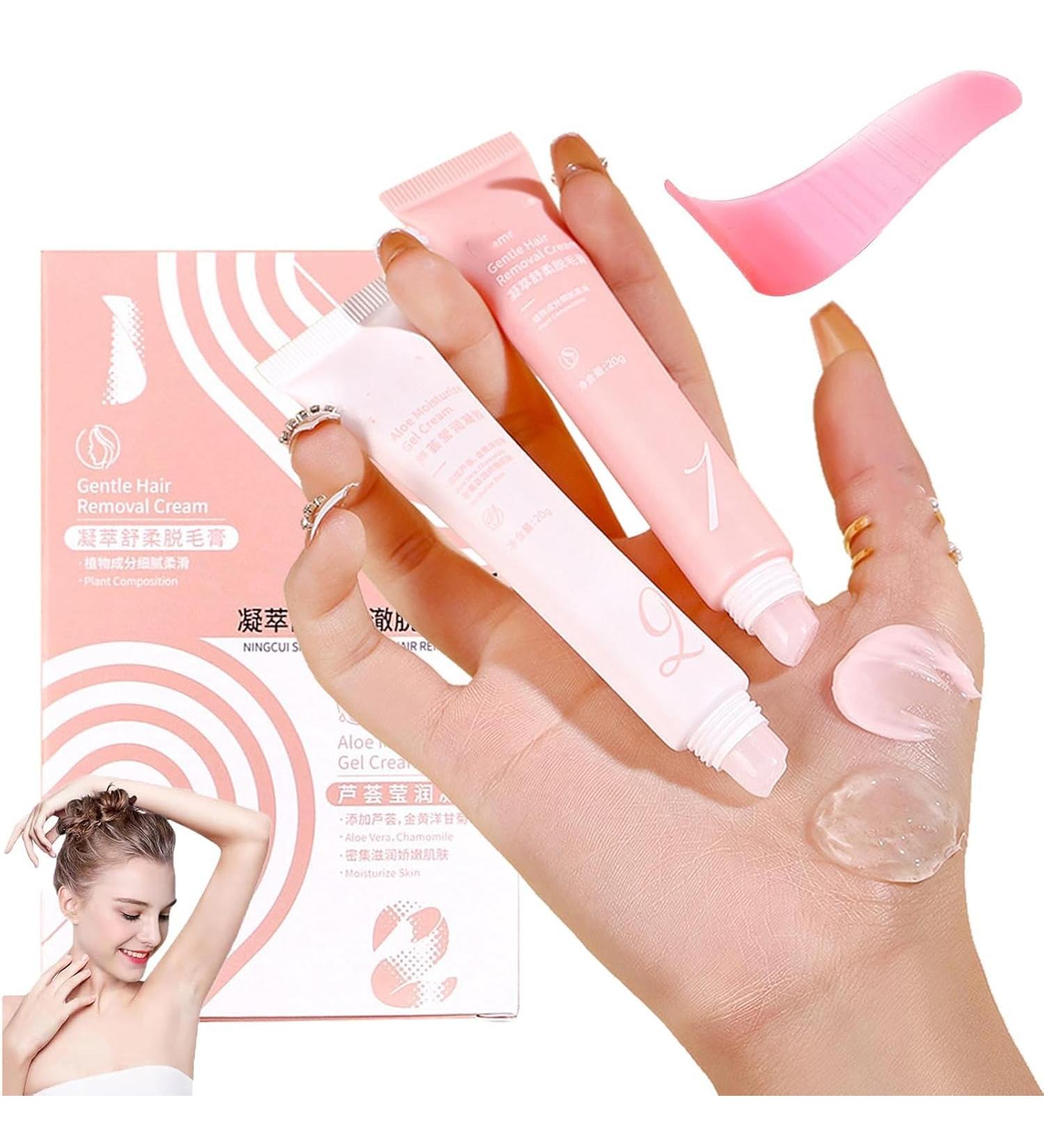 PHFTRCEW Virallush Hair Removal Cream Virallush Hair Removal Kit 2025 New Facial Hair Removal Cream for Women Painless and Gentle Hair Removal Cream with Spatula Applicator - Buy Online on GoSupps.com