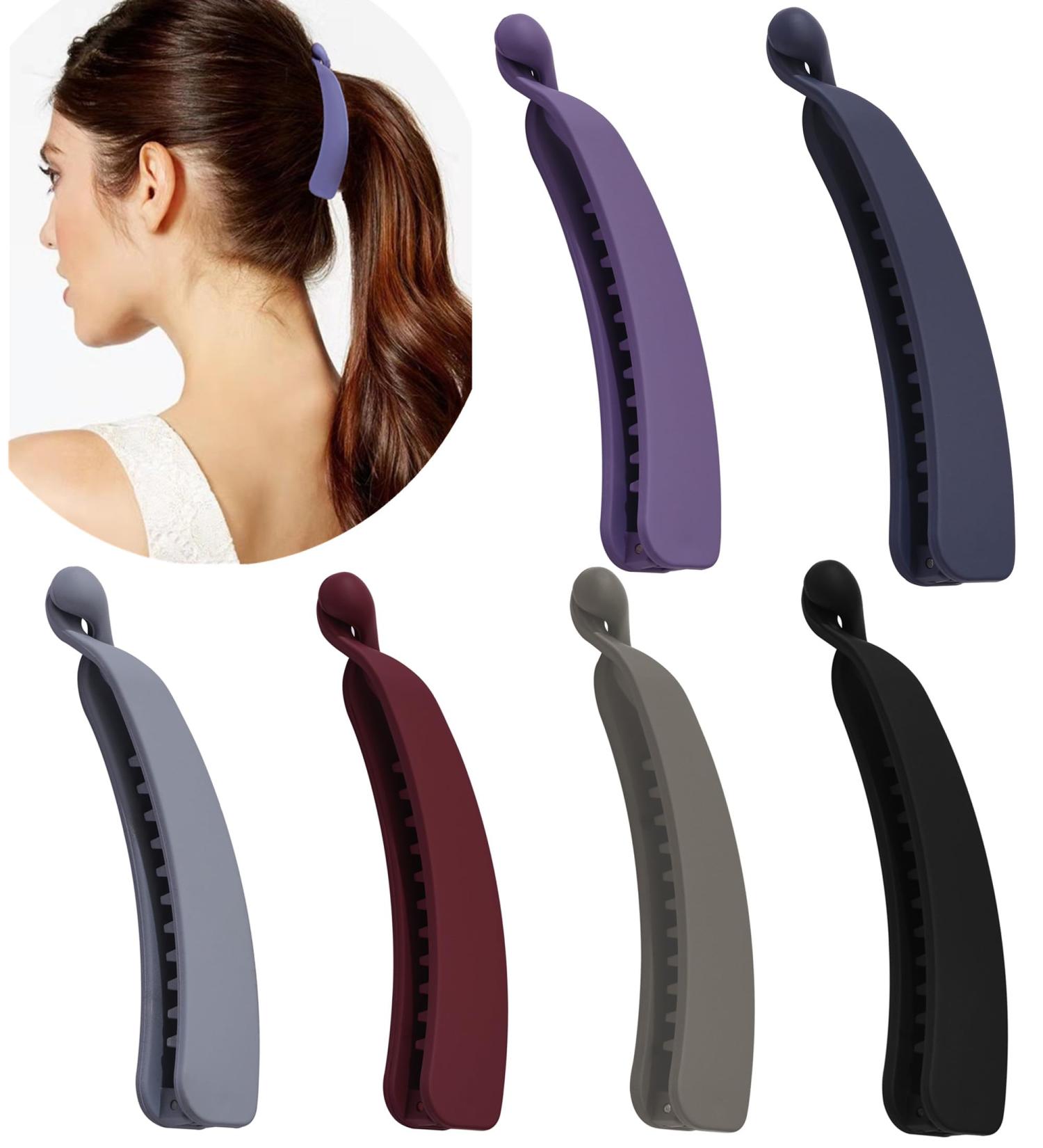 Eyegla 6-Piece Tall Banana Hair Clip Set Colorful Non-Slip Ponytail Holders for Thick Hair | Perfect for Women & Girls - Buy Online on GoSupps.com