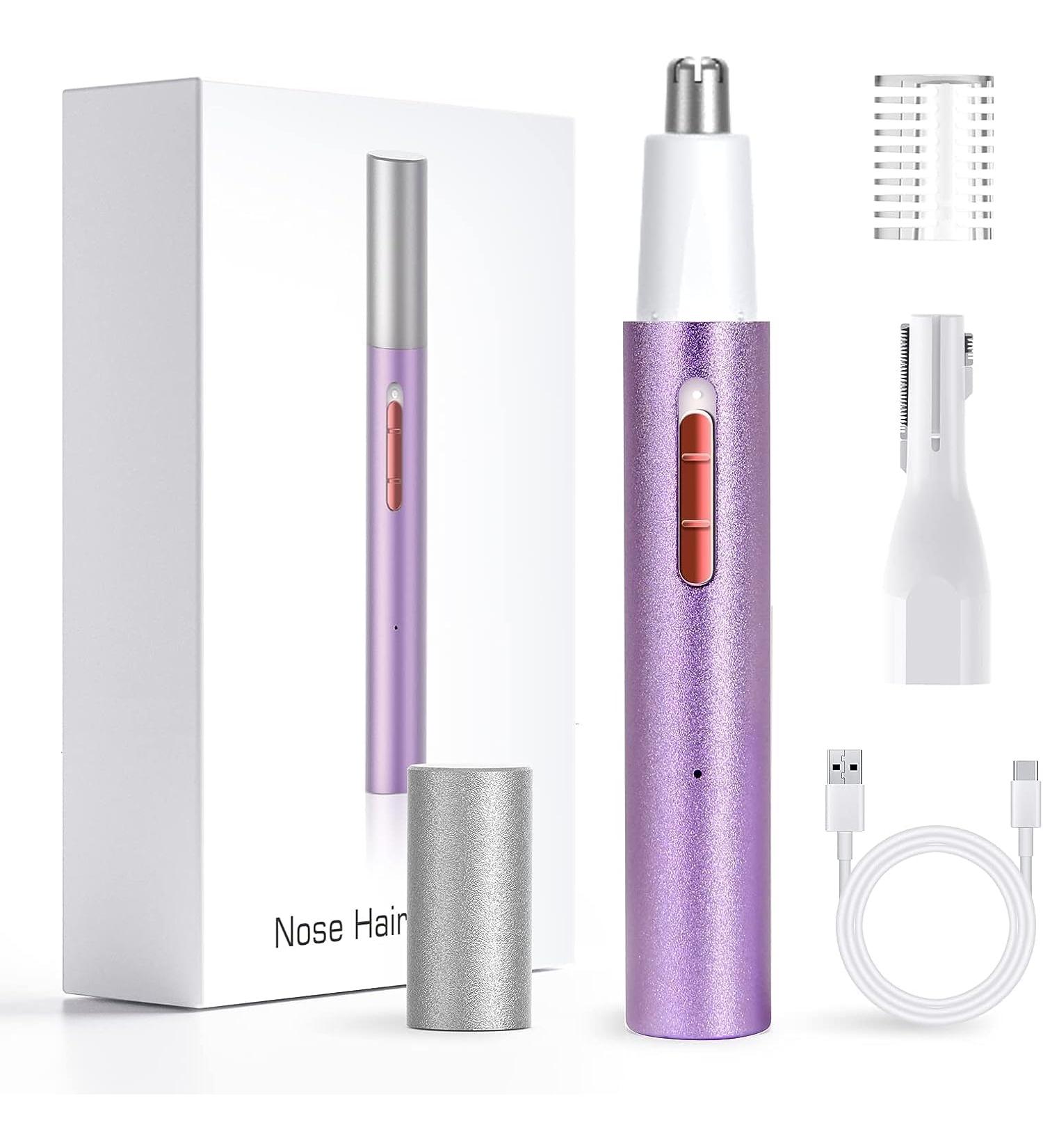 AHHFEI Rechargeable Nose Hair Trimmer for Women - Professional Painless & Waterproof Dual Edge Blades | 2023 Low Noise Ear & Nose Hair Remover - Buy Online on GoSupps.com