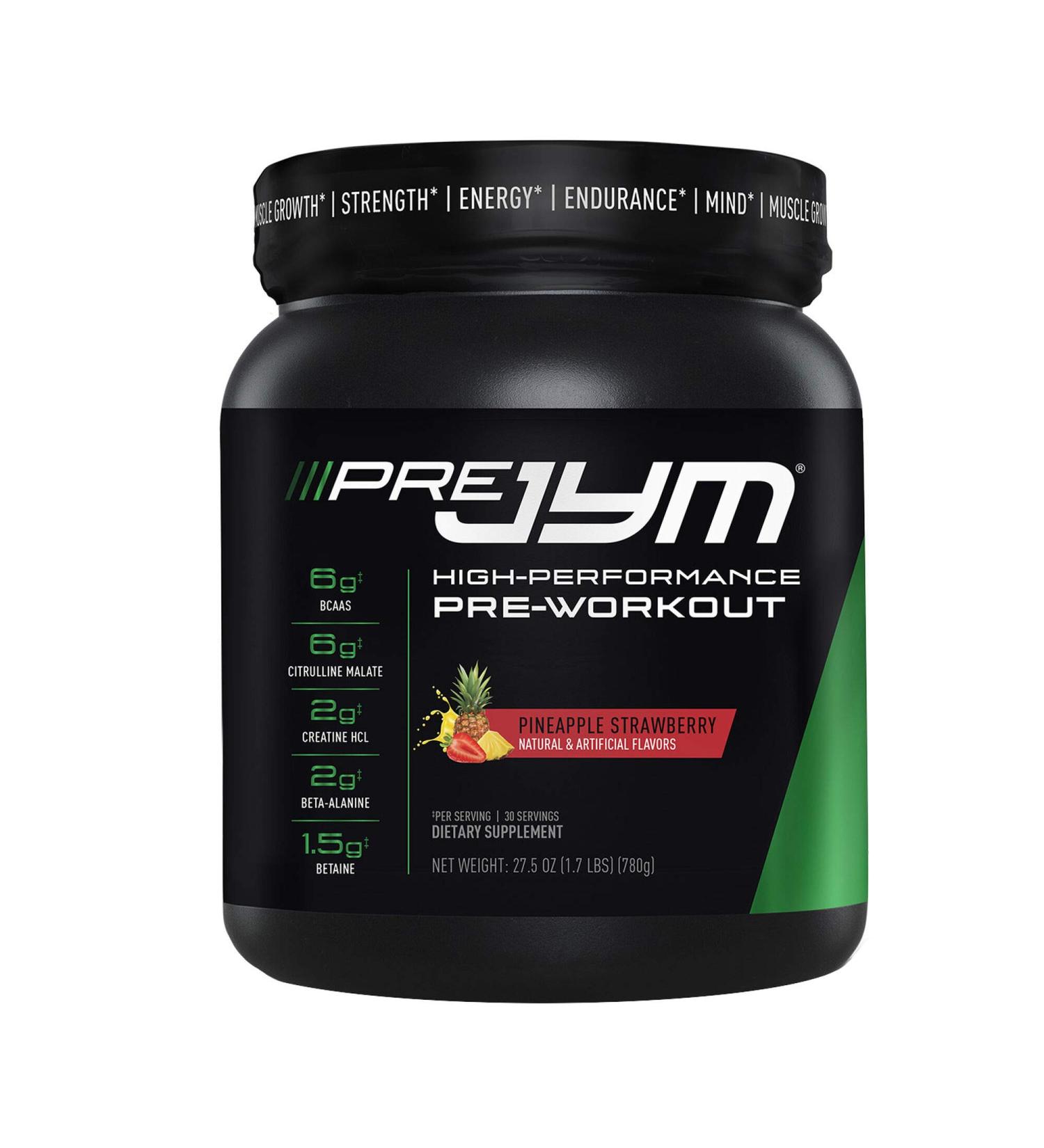 JYM Pre Workout Powder | Pineapple Strawberry Flavor | BCAAs, Creatine HCI, Citrulline Malate, Beta-Alanine, Betaine | 30 Servings - JYM Supplement Science - Buy Online on GoSupps.com