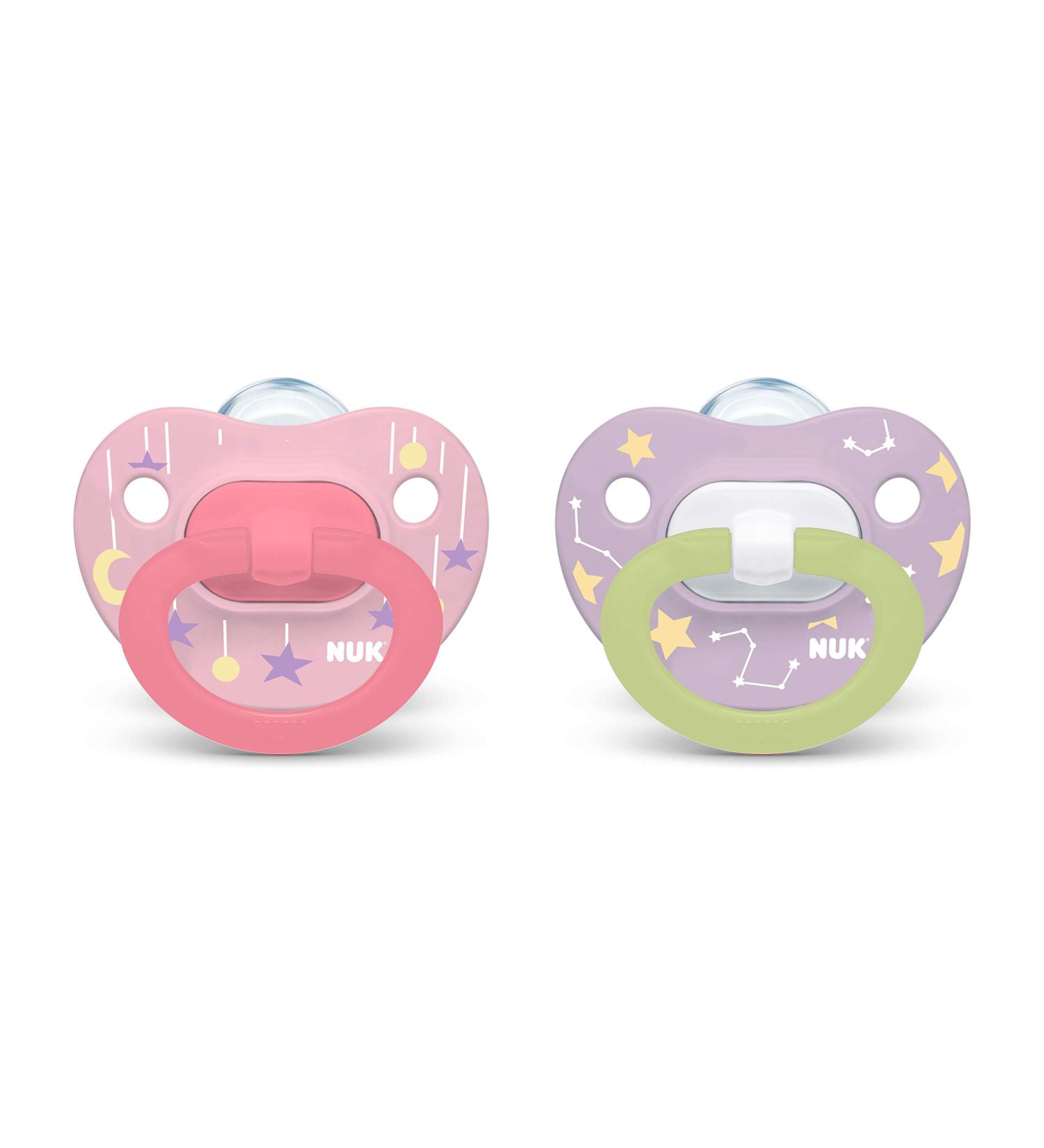 NUK Glow-in-The-Dark Orthodontic Pacifiers 0-6 Month - Zebra Print (Pack of 2) | Shop Now - Buy Online on GoSupps.com