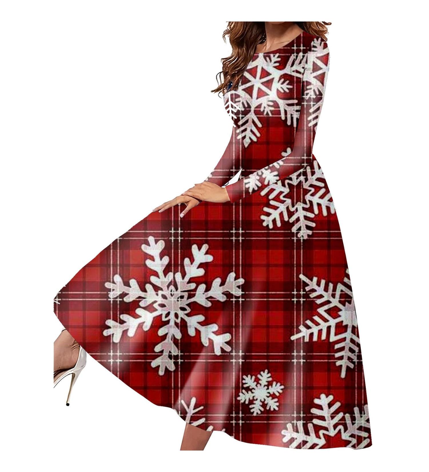 Hanxiulin Womens Christmas Rock Dress - Hooded Mini Sweater & Party Clothes in Watermelon Red | XXL - Buy Online on GoSupps.com