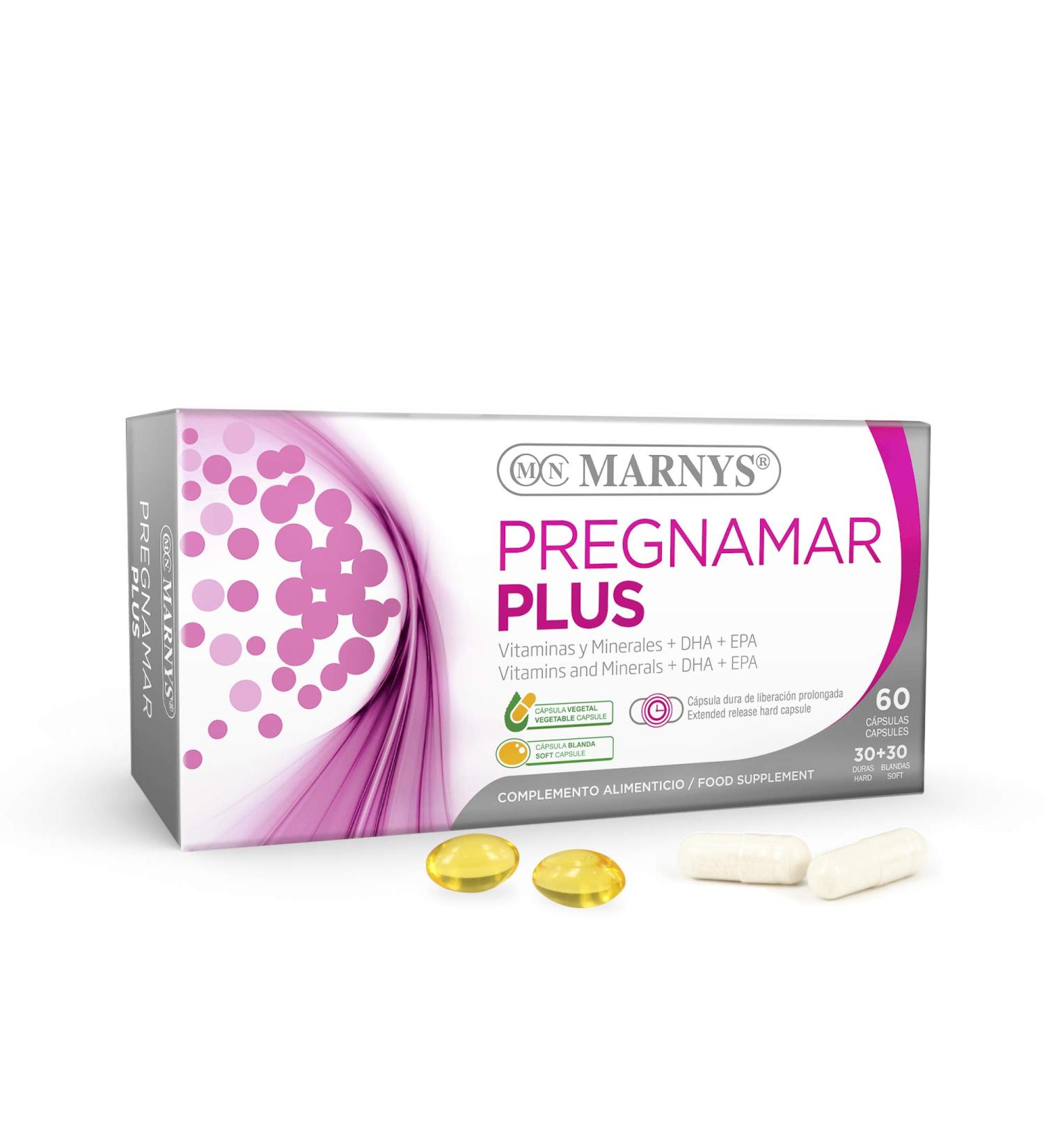 Marnys Marnys Pregnamar Plus High Dha Content Maternal and Child Well-being 30 Softgels + 30 Softgels 90 g