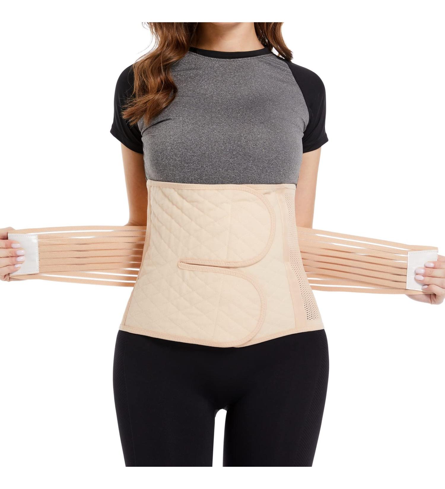 Abdominal Binder Post Surgery Postpartum Recovery C-Section Belly Band Hernia Support Belt - Beige X-Large - Buy Online on GoSupps.com