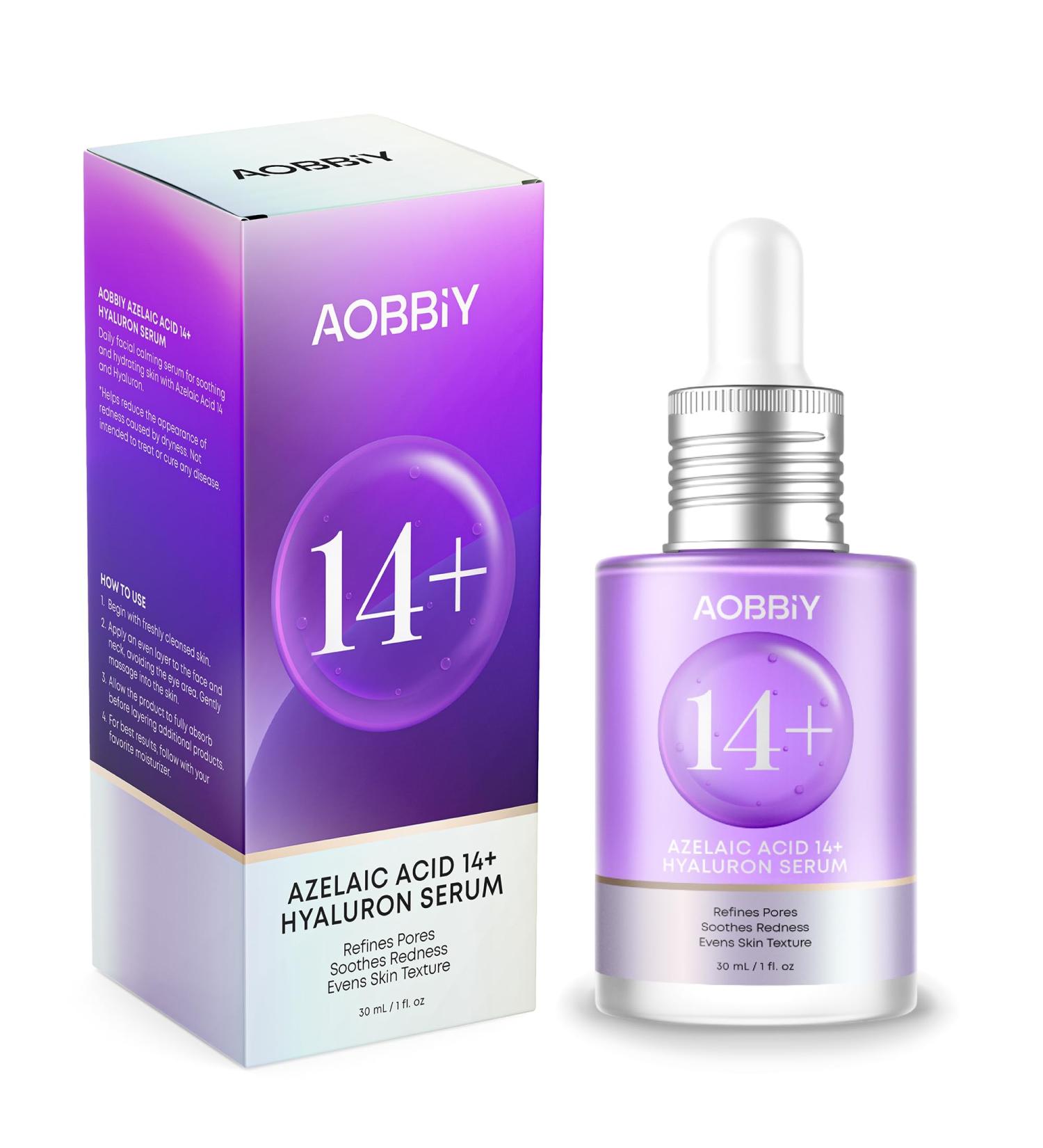 AOBBIY Azelaic Acid Serum for Face Redness-Soothing Facial Serum with Niacinamide & Hyaluronic Acid Gentle After-Spot Care for Sensitive-Looking Skin 30 ml / 1.01 fl. oz. (1 Fl Oz (Pack of 1)) - Buy Online on GoSupps.com