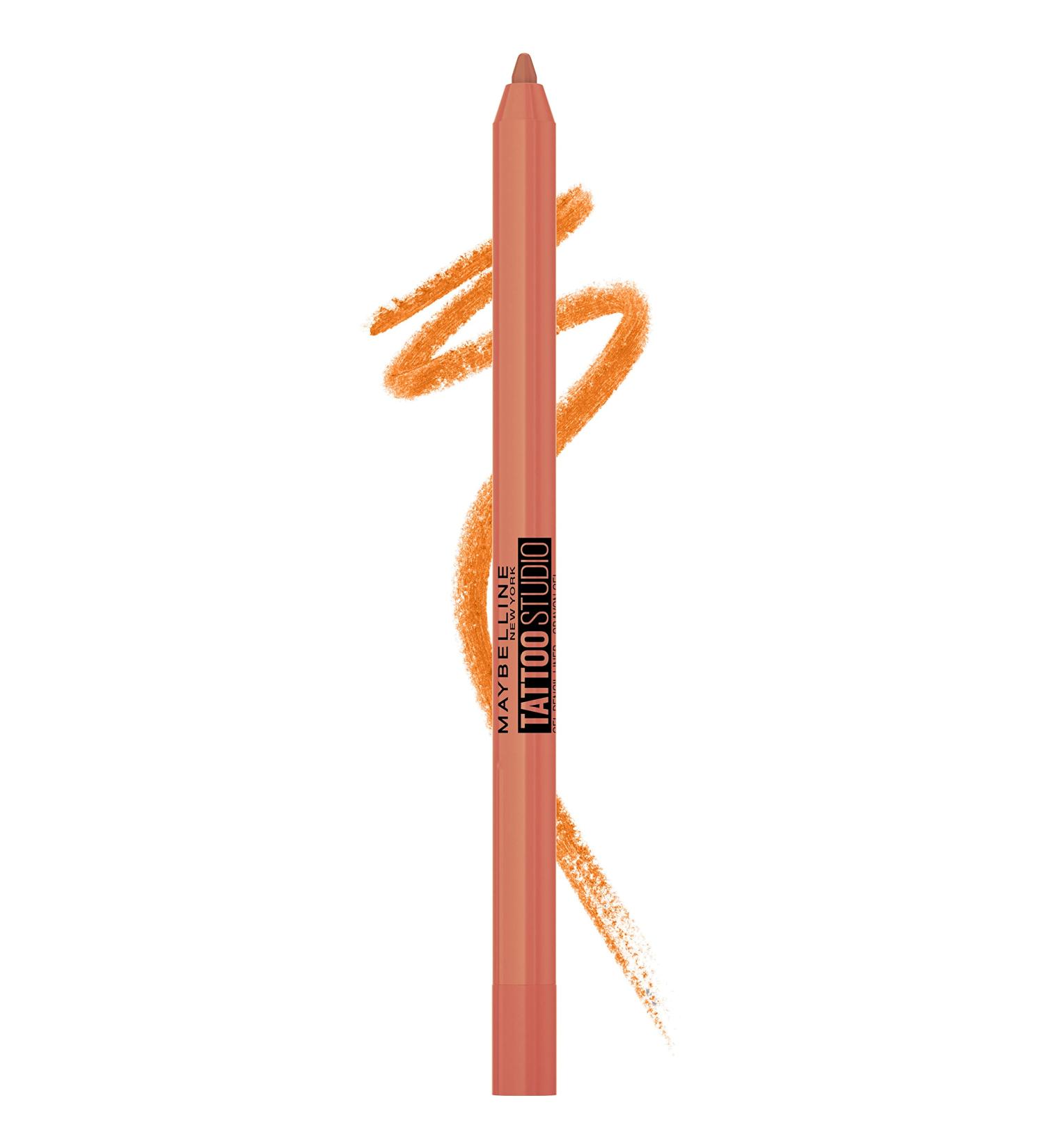 Maybelline Tattoo Studio Long-Lasting Sharpenable Eyeliner Pencil - Waterproof Gel Pigments - Orange Flash 0.04 oz - Buy Online on GoSupps.com