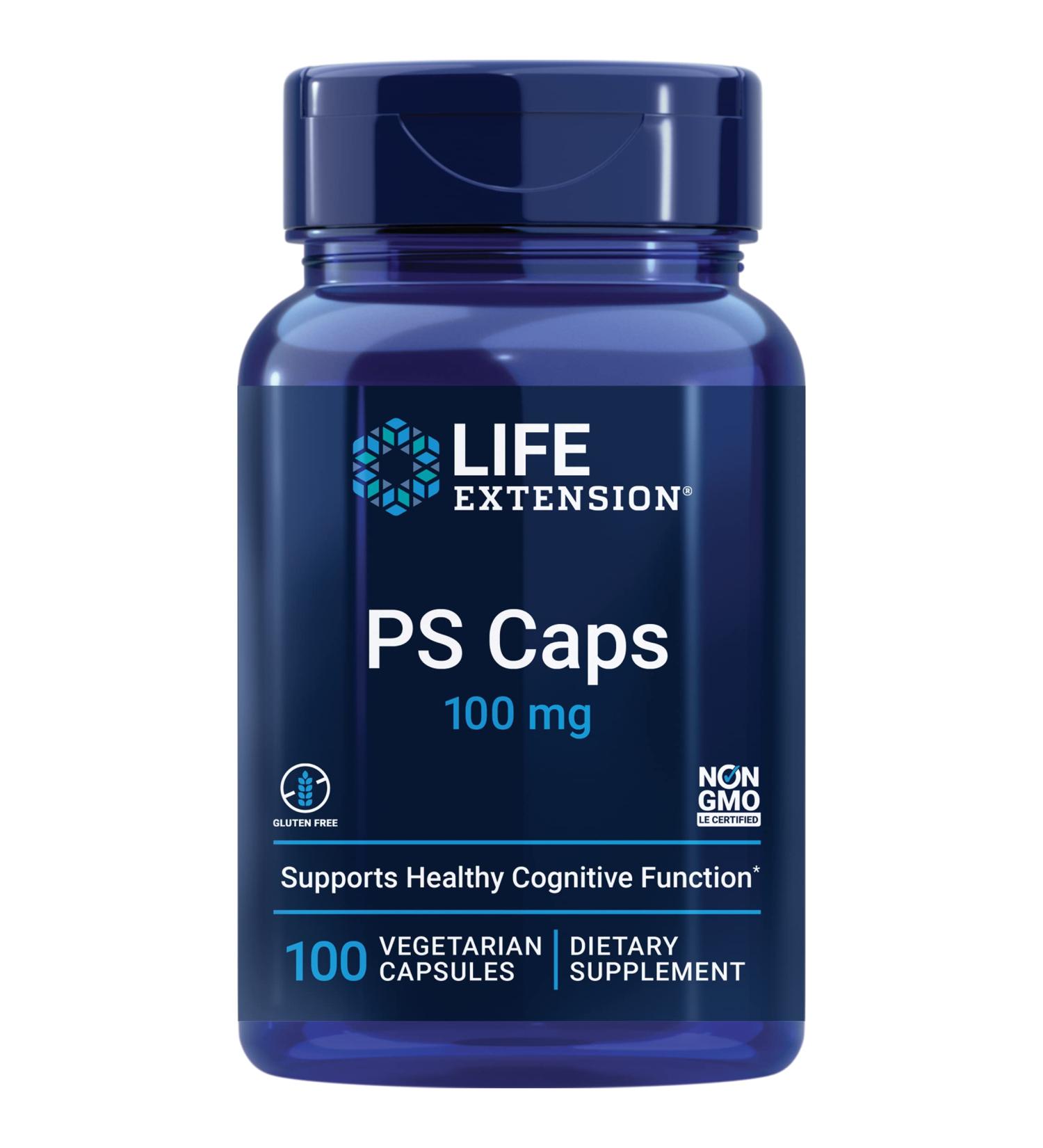 Life Extension PS Caps 100 mg - 100 Vegetarian Capsules for Cognitive Support - Buy Online on GoSupps.com