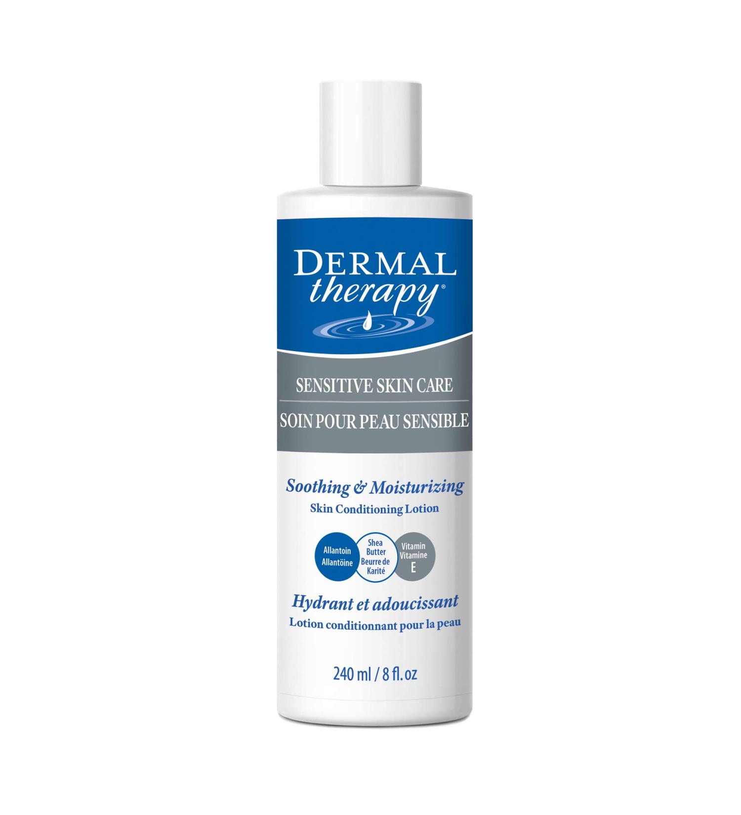 Dermal Therapy Sensitive Skin Lotion - Calming Non-Irritating Lotion with 15% Allantoin 10% Shea Butter Vitamin E - Soothing Relief for Dry Itchy Eczema-Prone Skin - 8 fl oz / 240 ml - Buy Online on GoSupps.com