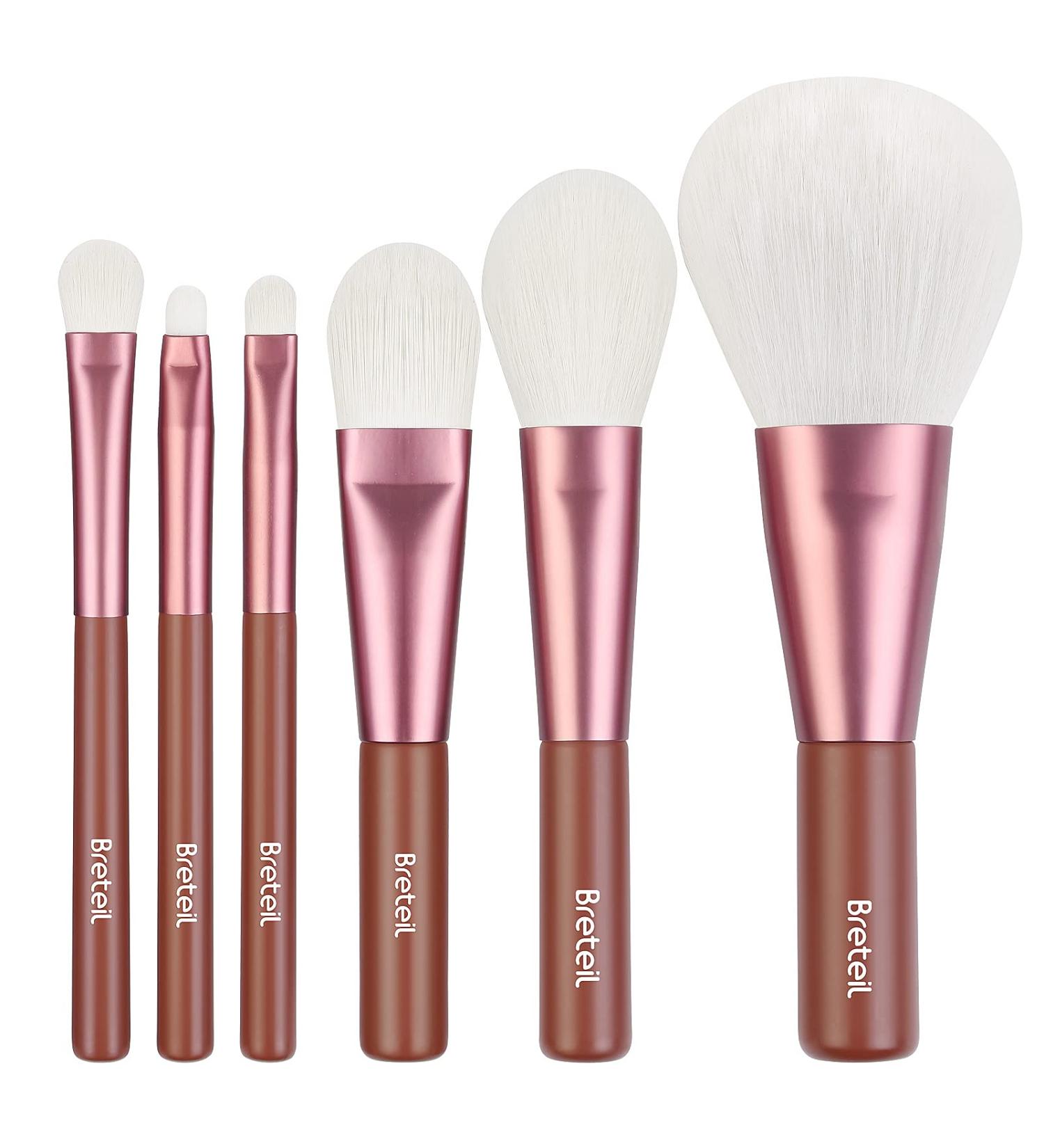 Buy Breteil 6-Piece Dense Bristle Makeup Brush Set - Professional Foundation Powder Blush Concealer & Eye Brushes - Short Handle - Perfect for Flawless Makeup Application - Buy Online on GoSupps.com