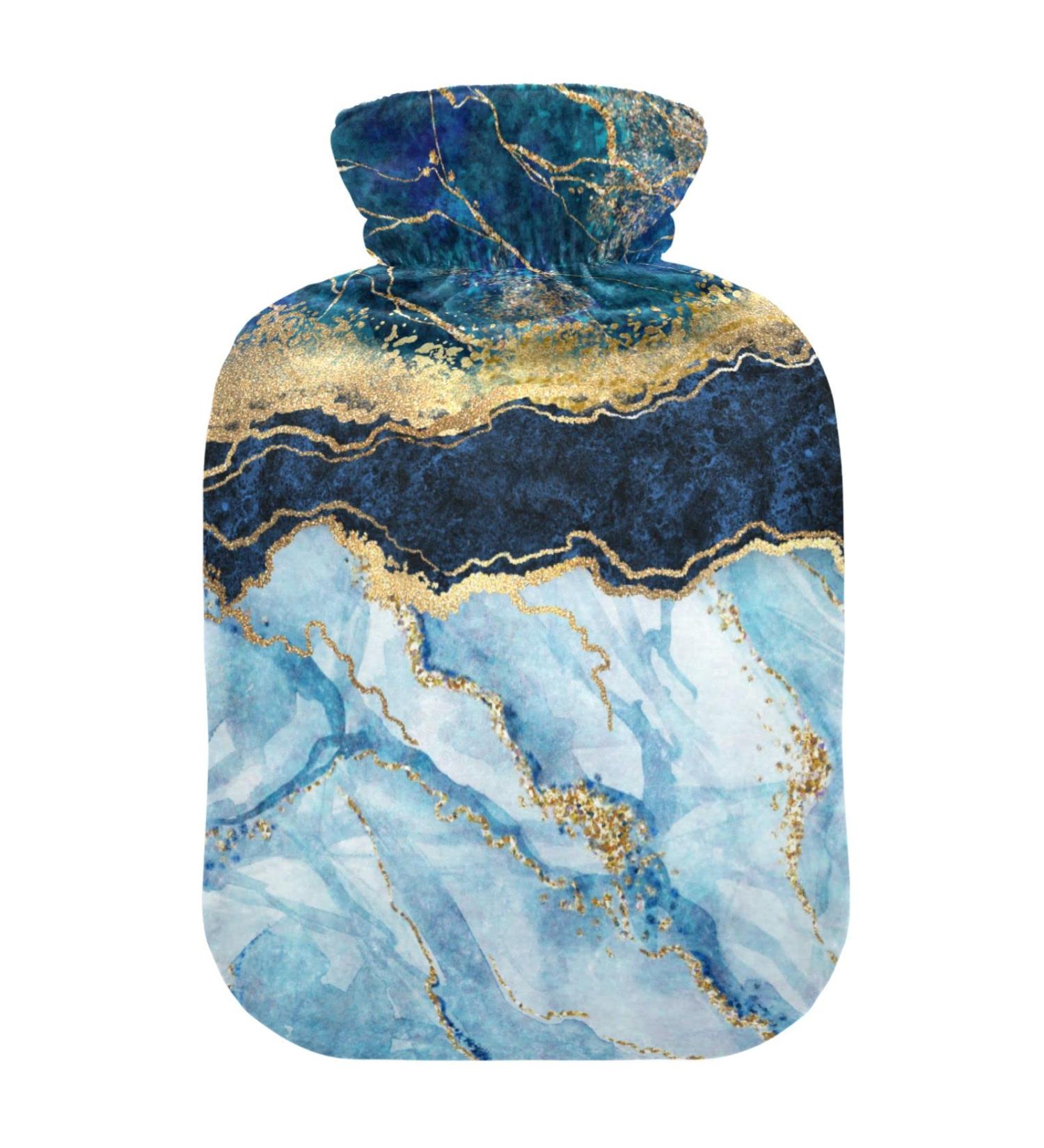 Marble Hot Water Bottle with Cover - Pain Relief & Compress | 1L Heating Pad for Hot & Cold Therapy - International Shipping Available - Buy Online on GoSupps.com