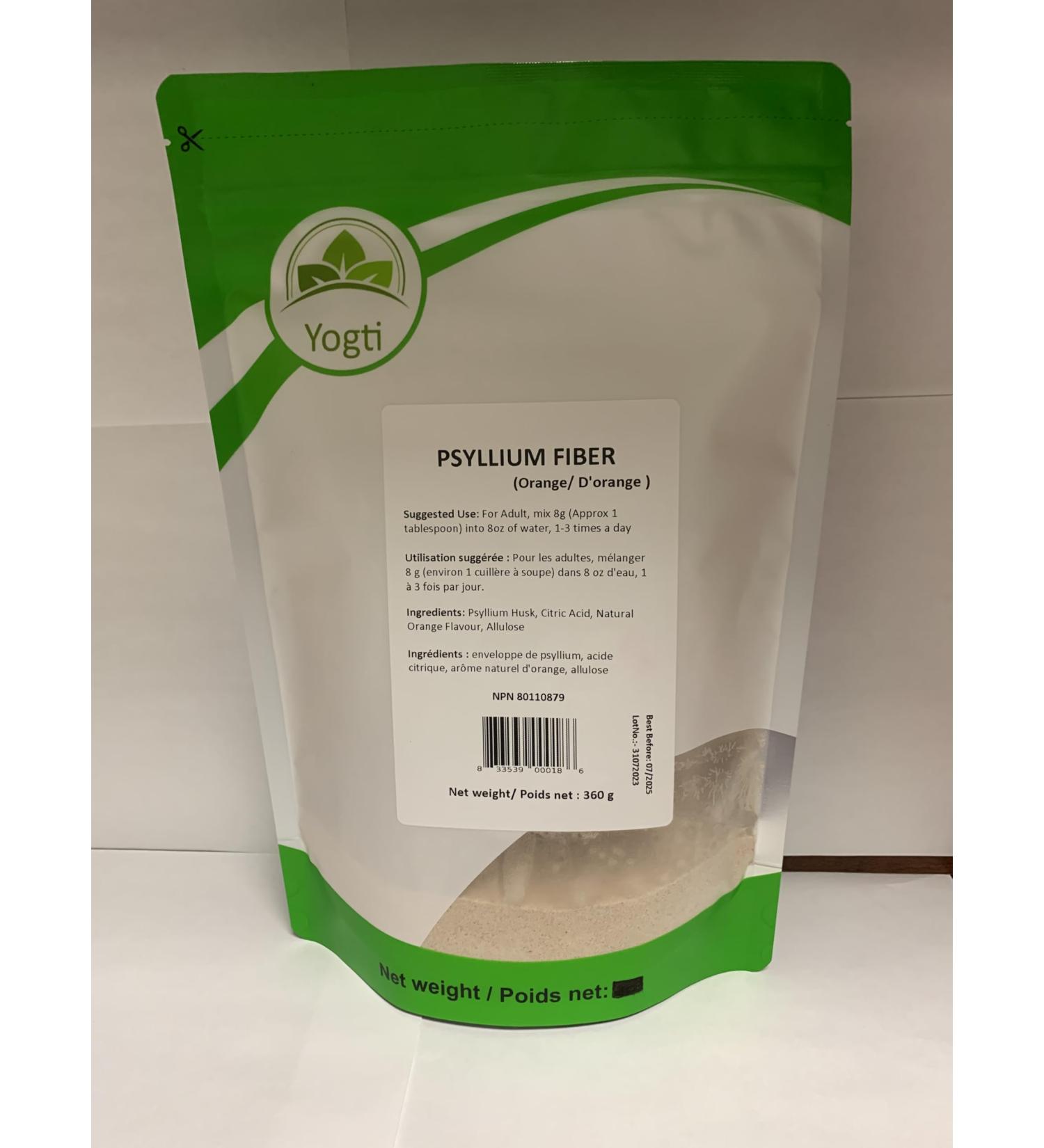 Yogti Psyllium Husk Powder 4 in 1 MultiHealth Fiber Sugar Free Orange Flavour 12 oz - Buy Online on GoSupps.com