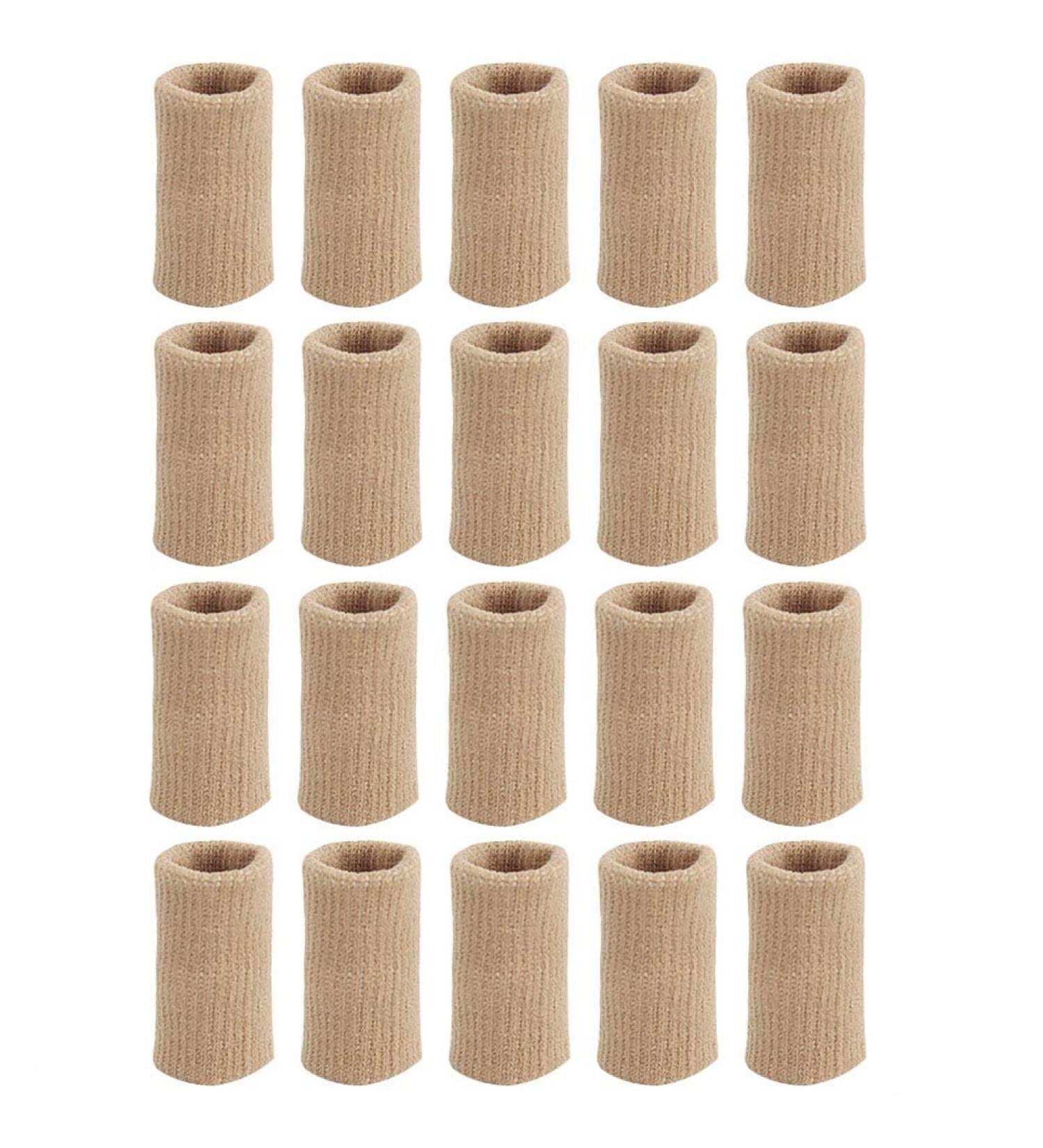 20 Pieces Stretchy Finger Protector Sleeves - Elastic Compression Thumb Braces for Arthritis Pain Relief - Skin Color - Ideal for Sports & Everyday Use - Buy Online on GoSupps.com