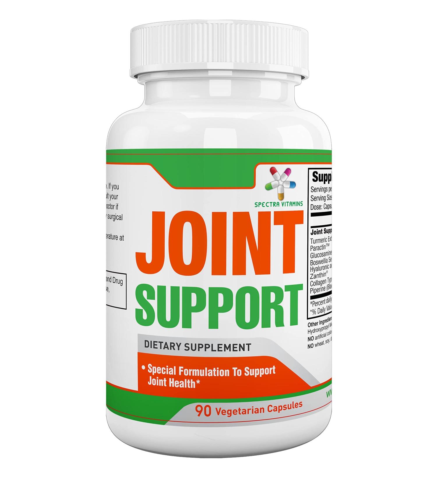 Spectra Joint Support Supplement with Glucosamine, Turmeric, Boswellia, Paractin, Collagen & Hyaluronic Acid - 90 Capsules - Buy Online on GoSupps.com
